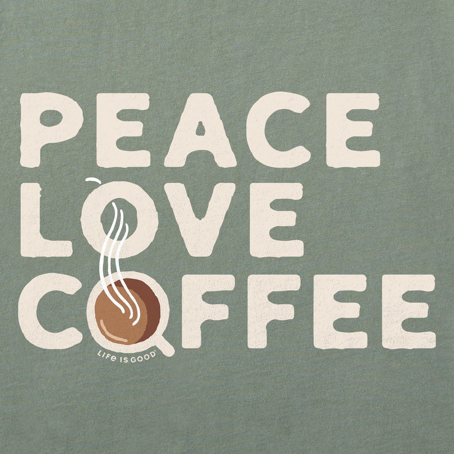 Men's Peace Love & Coffee Simply True Fleece Crew
