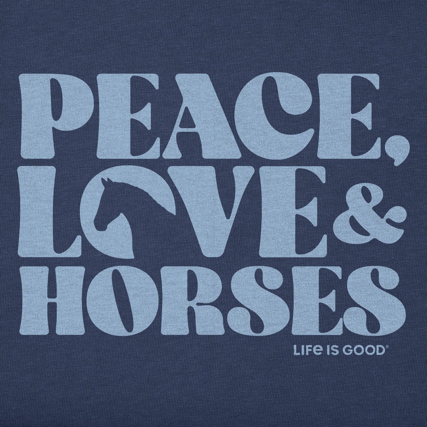 Kids Peace Love & Horses Short Sleeve Crusher Tee