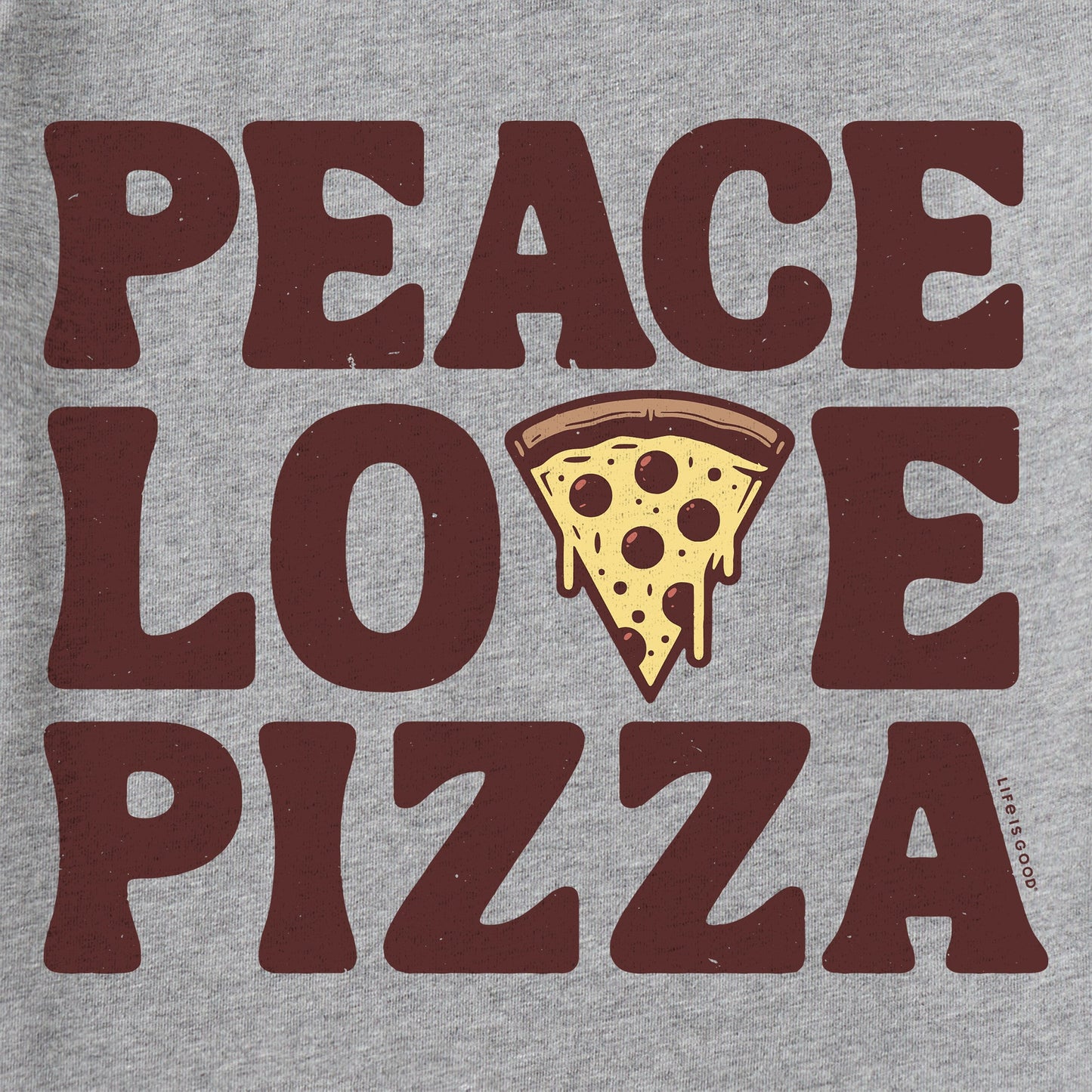 Kids Peace Love Pizza Short Sleeve Crusher Tee