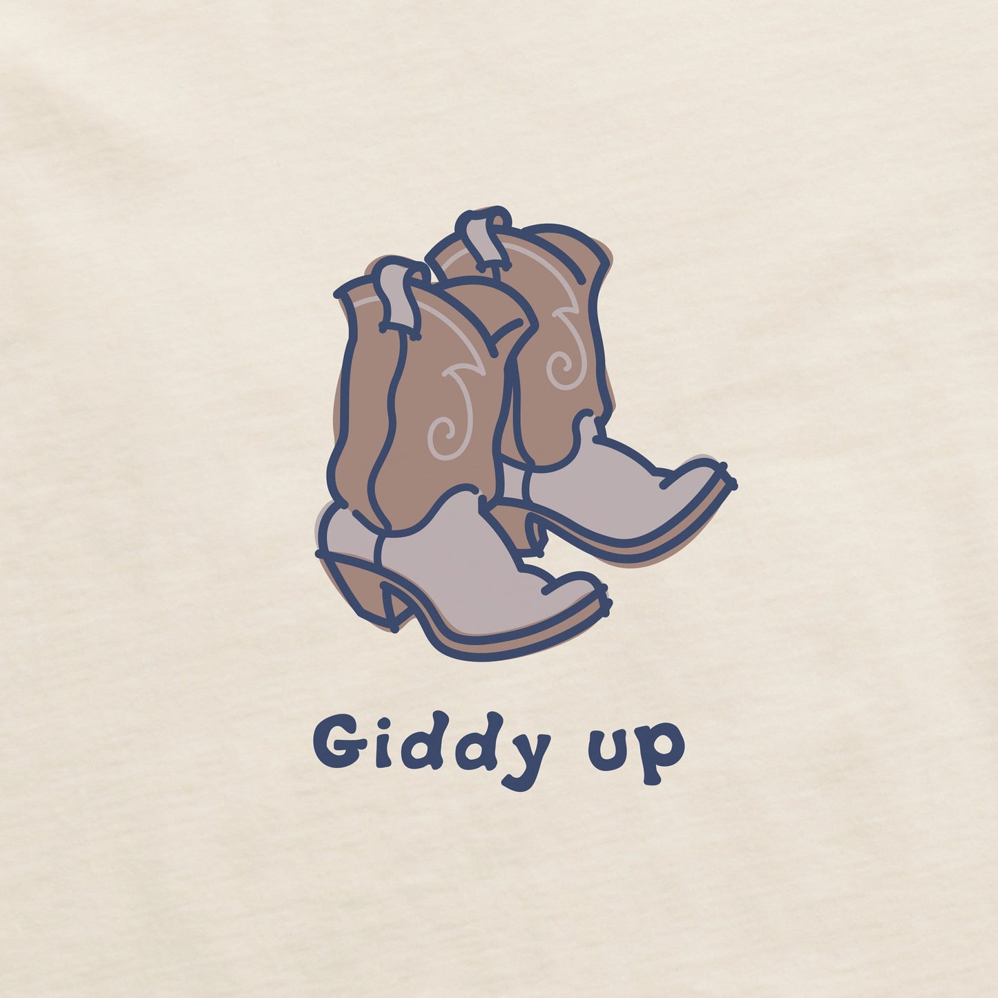 Women's Giddy Up Cowboy Boots Long Sleeve Crusher Boxy Tee