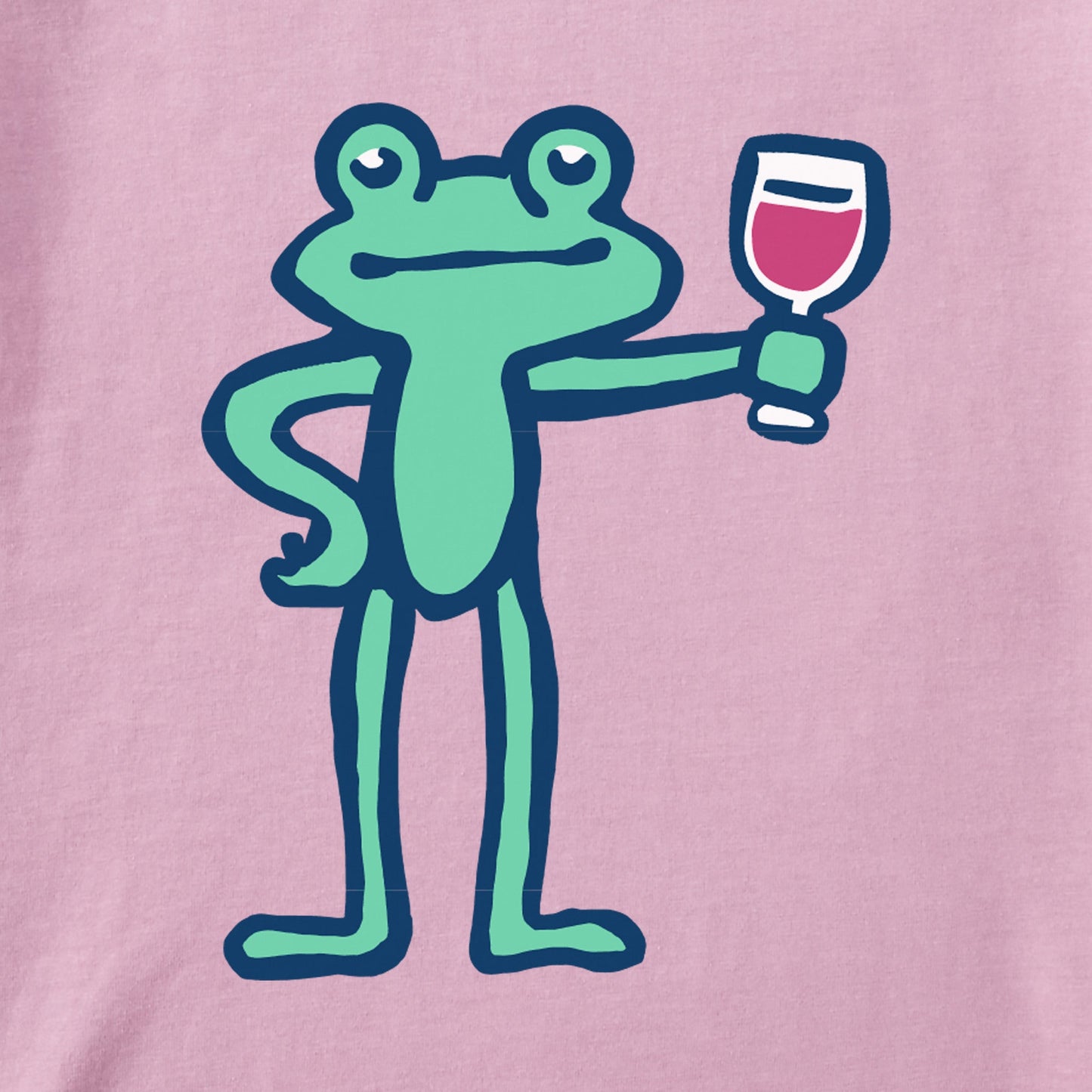 Women's Frog with Wine Long Sleeve Crusher Boxy Tee