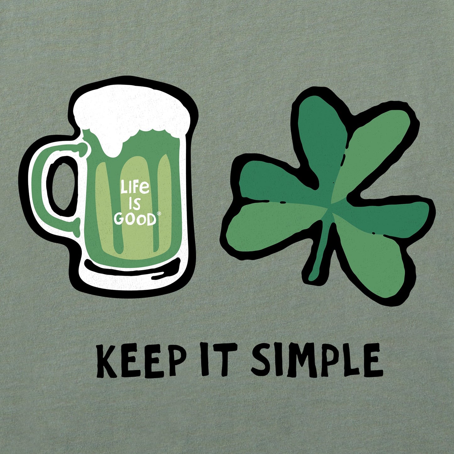 Men's Keep it Simple Beer & Clover Long Sleeve Crusher Tee