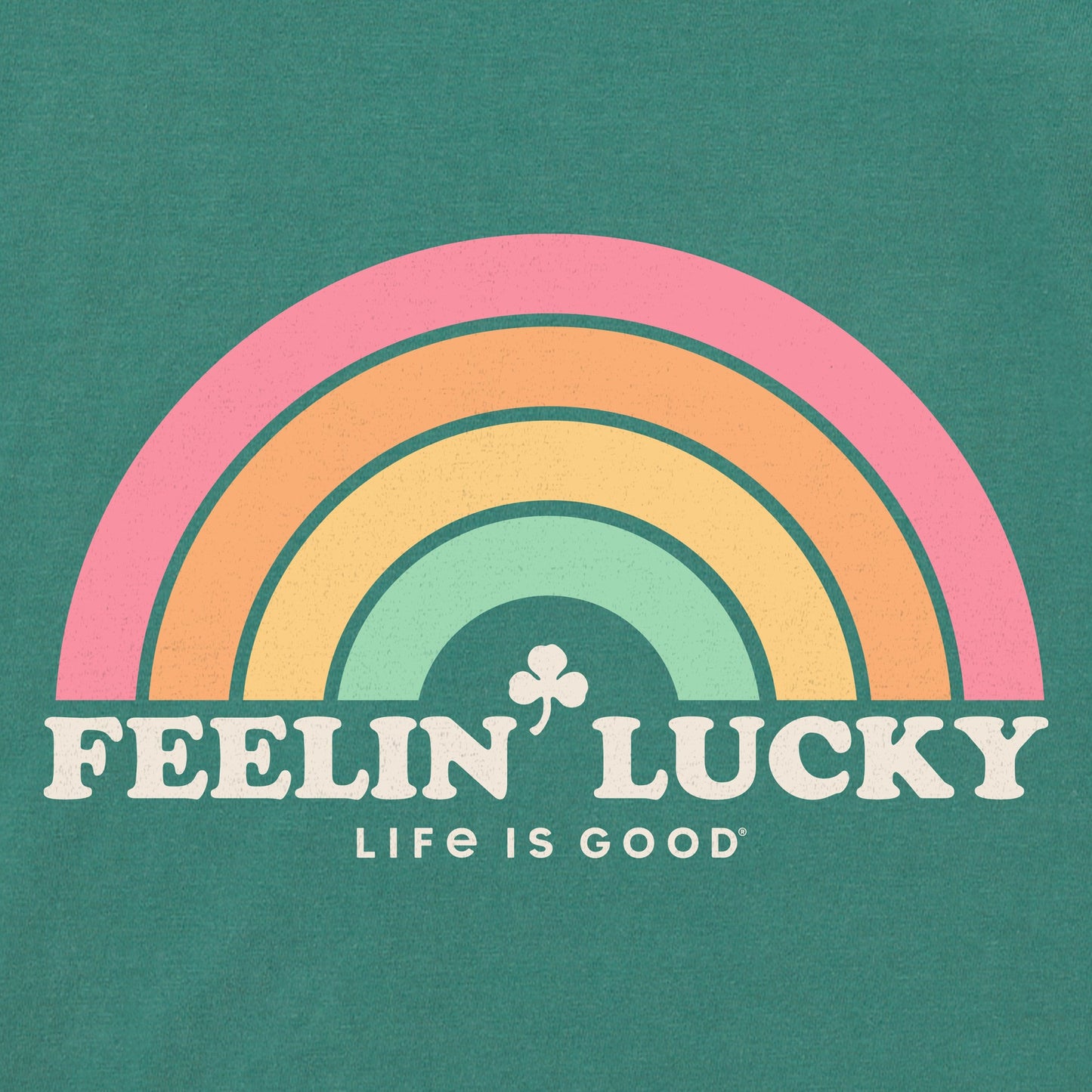 Women's Feelin' Lucky Rainbow Long Sleeve Crusher Boxy Tee
