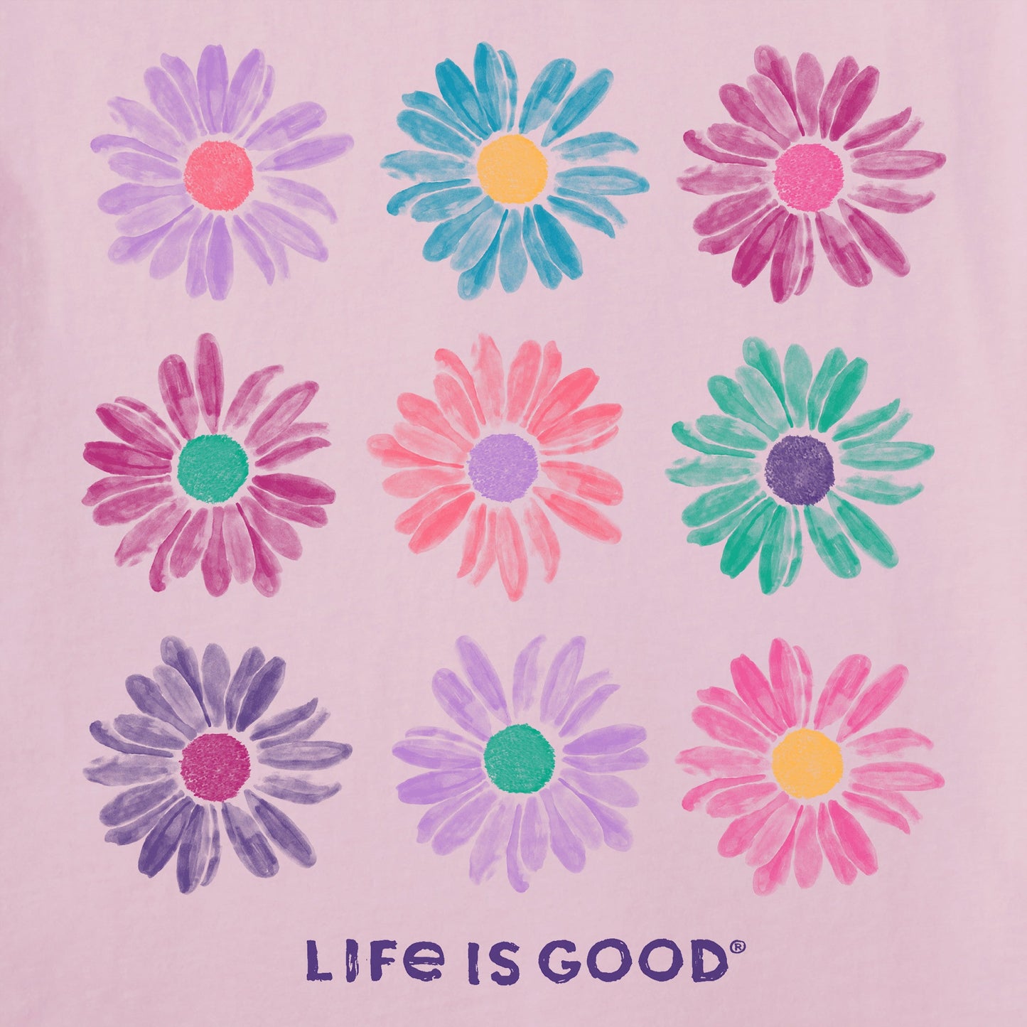 Women's Grid of Painted Daisies Simply True Fleece Hoodie