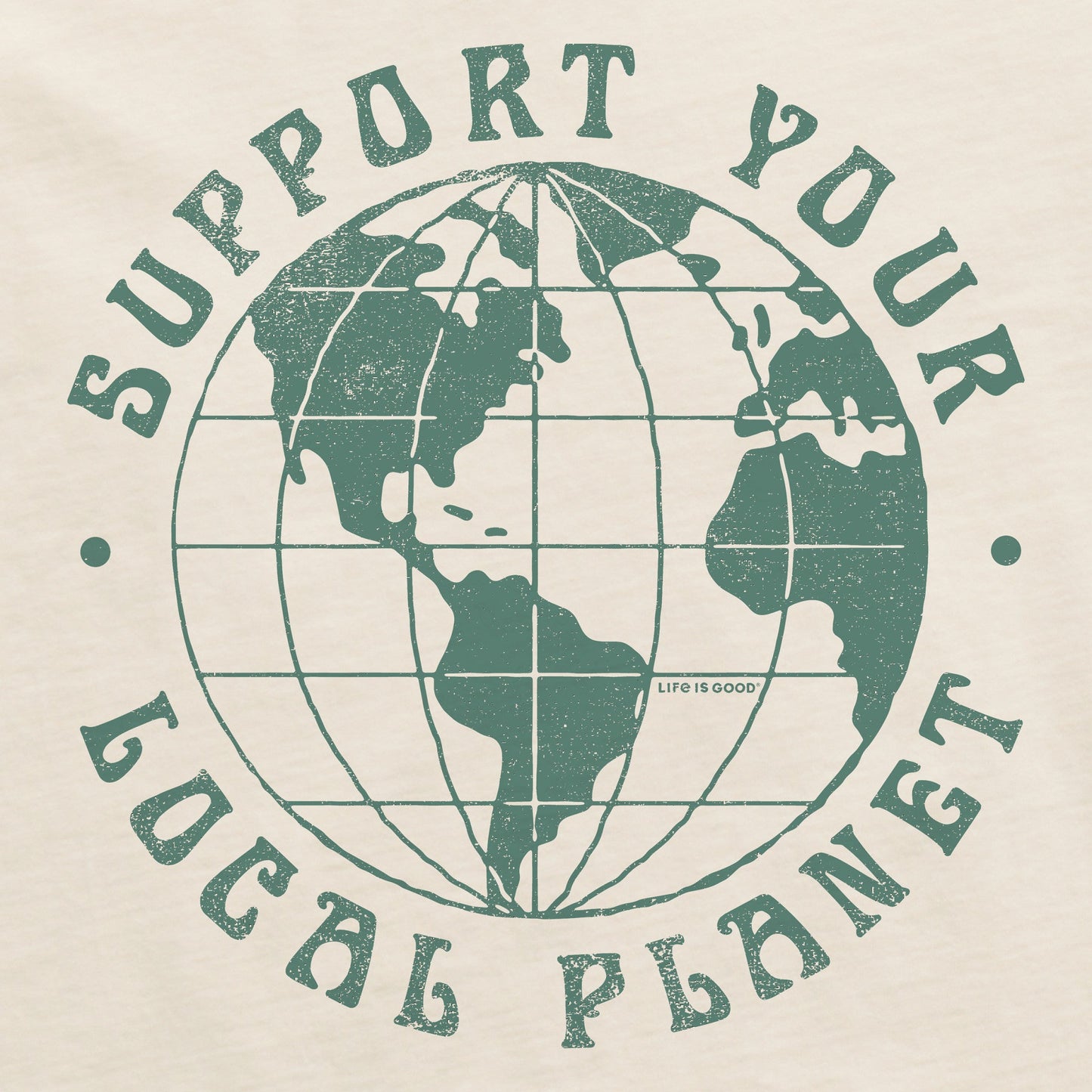 Women's Support Your Local Planet Globe Short Sleeve Crusher Boxy Tee