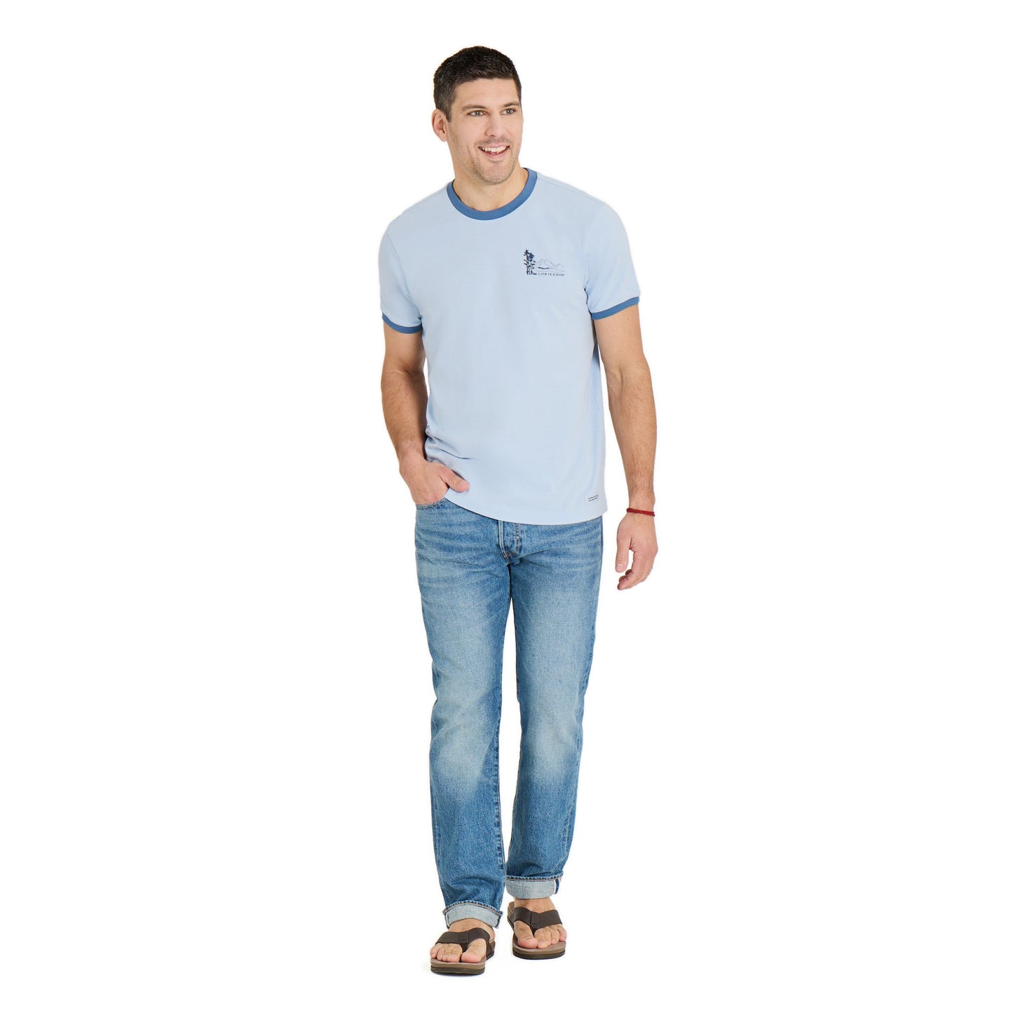 Men's Mountain Landscape Classic Crusher Ringer Tee