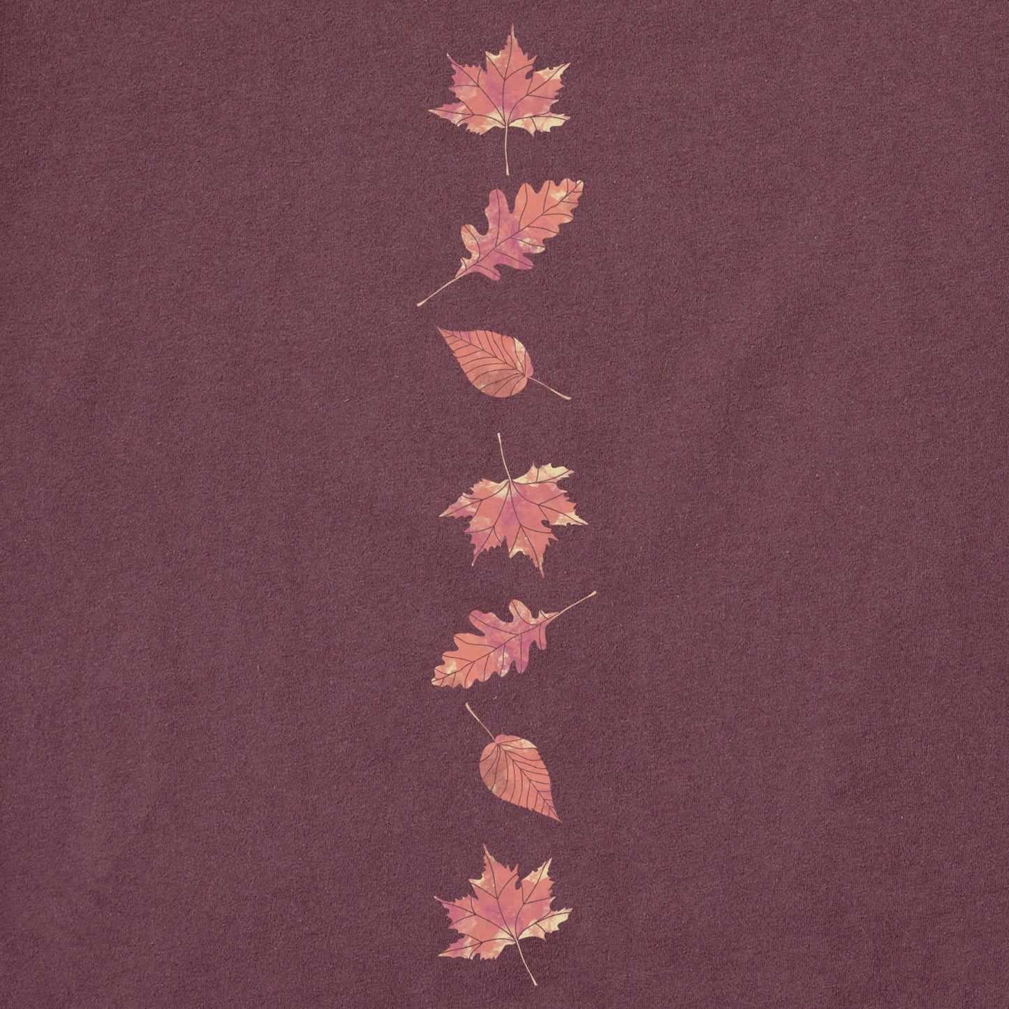 Women's Watercolor Fall Leaves Long Sleeve Crusher Tee