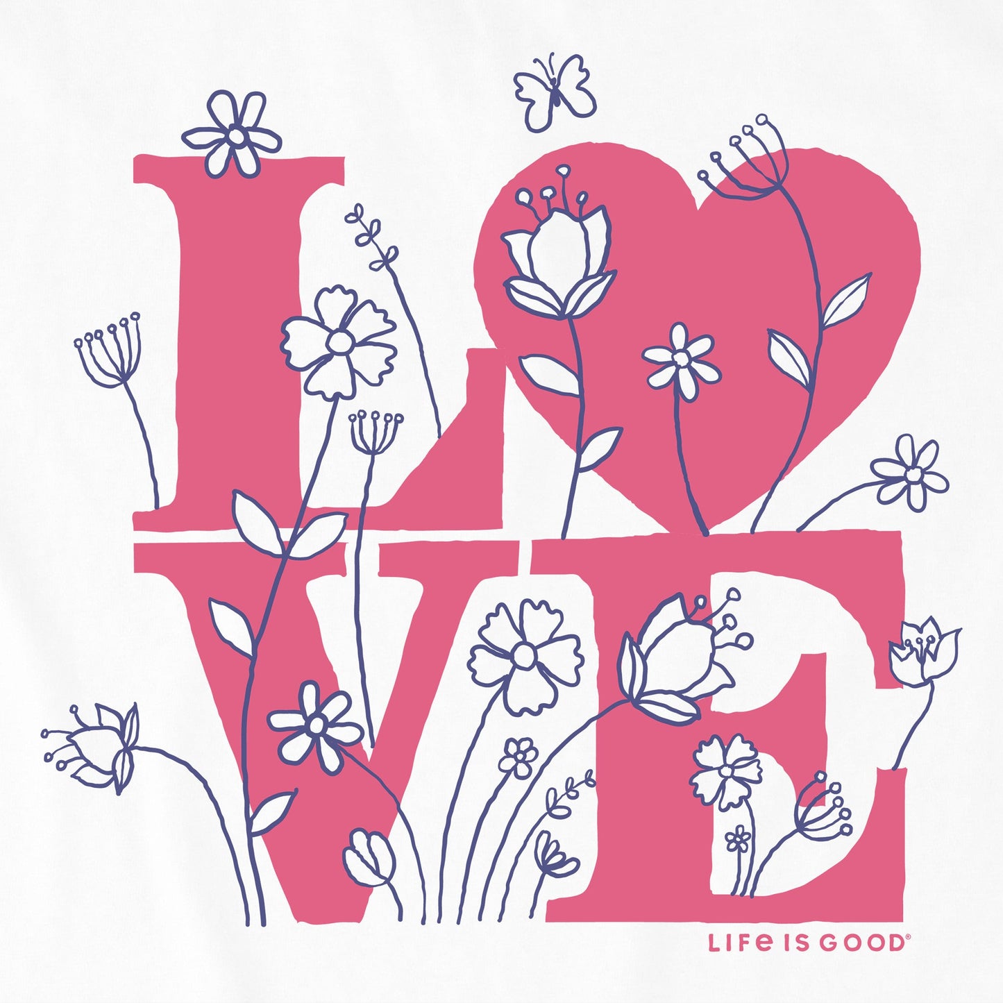 Kids Love Flower Stack Short Sleeve Crusher Tee