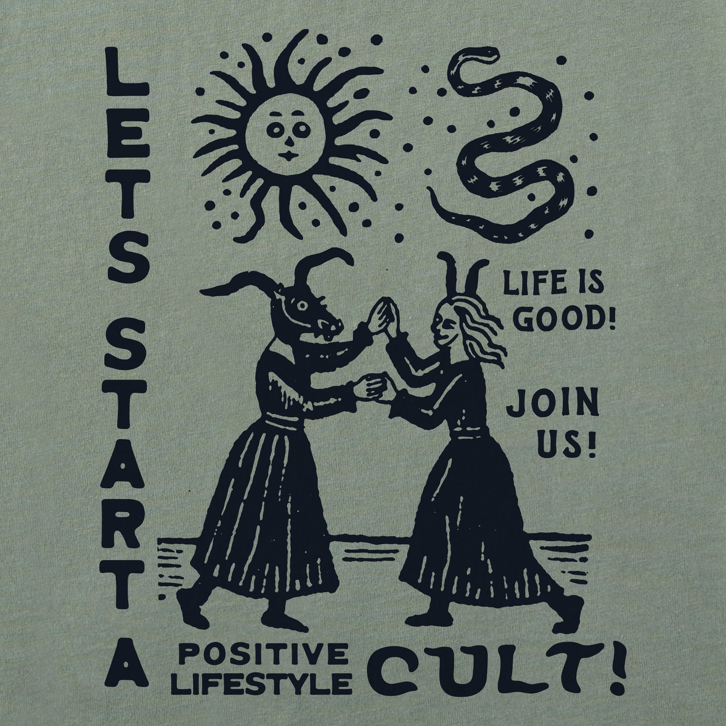 Men's Let's Start a Cult Short Sleeve Crusher Tee