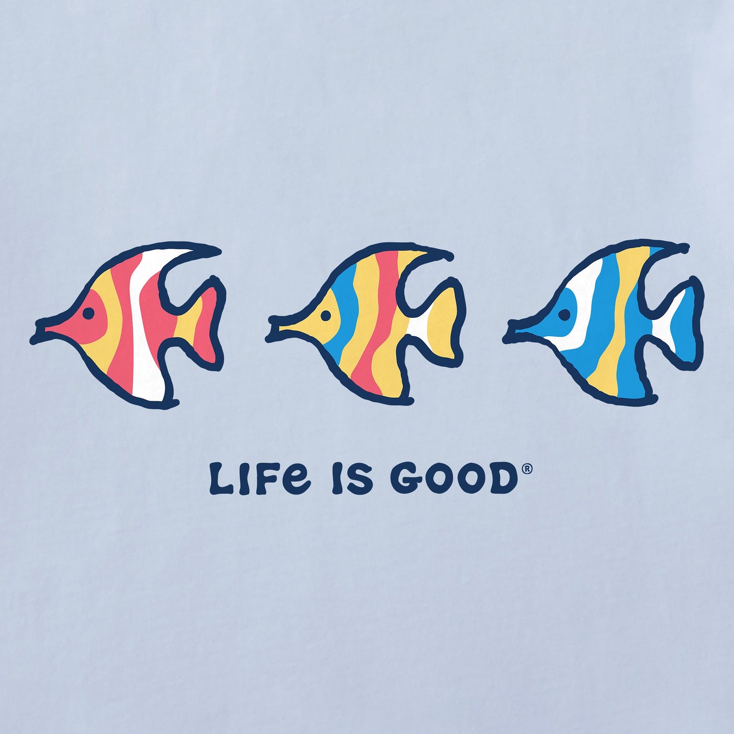 Women's Three Colorful Fish Short Sleeve Crusher Vee