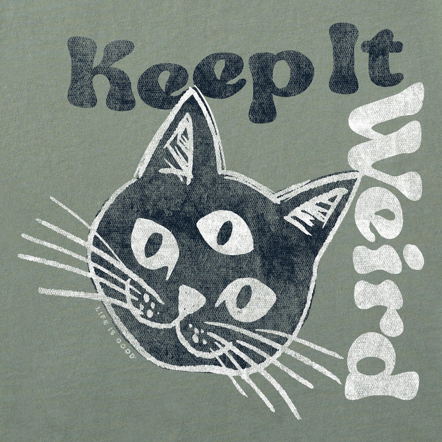 Men's Keep it Weird Cat Short Sleeve Crusher Tee