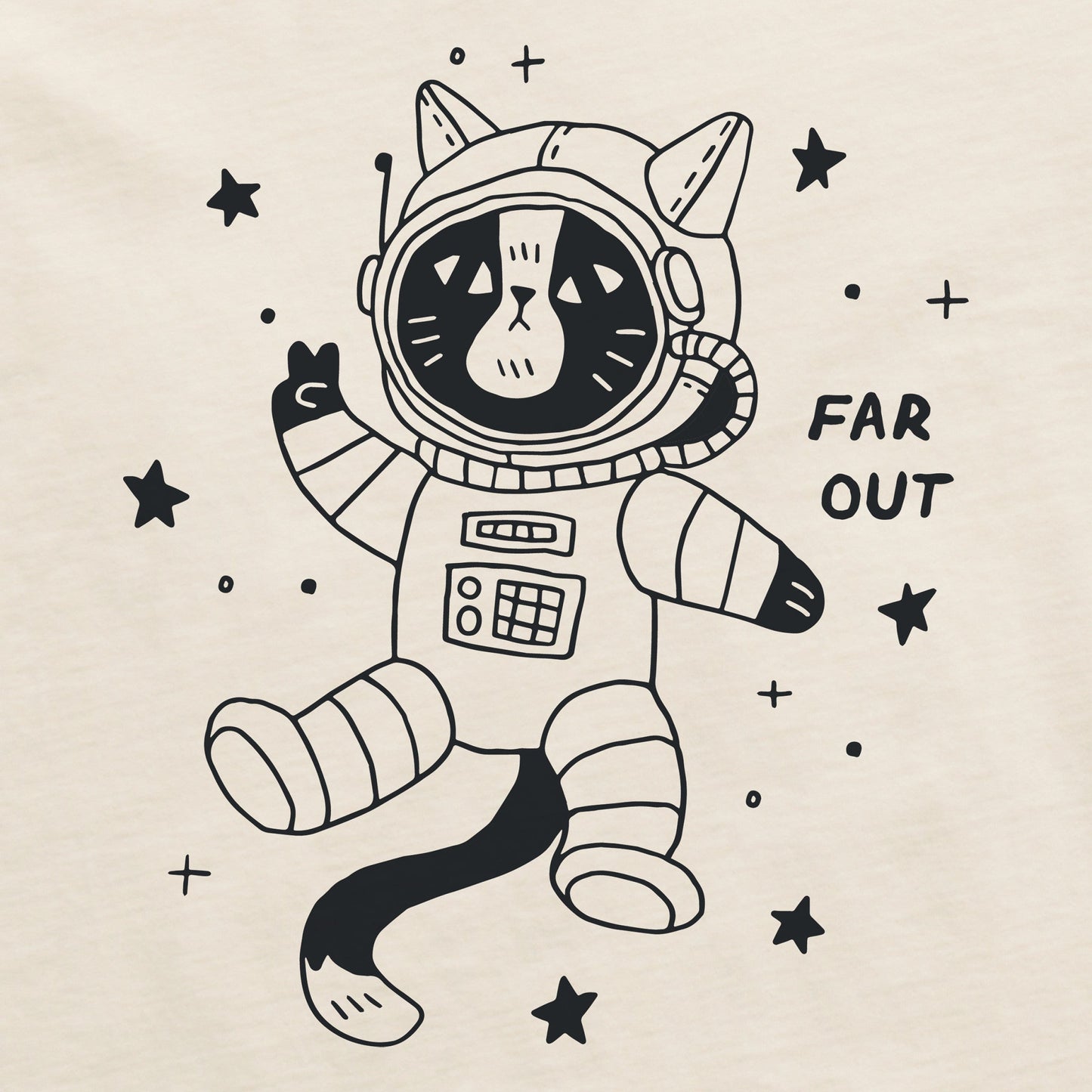 Women's Far Out Catsronaut Short Sleeve Crusher Boxy Tee