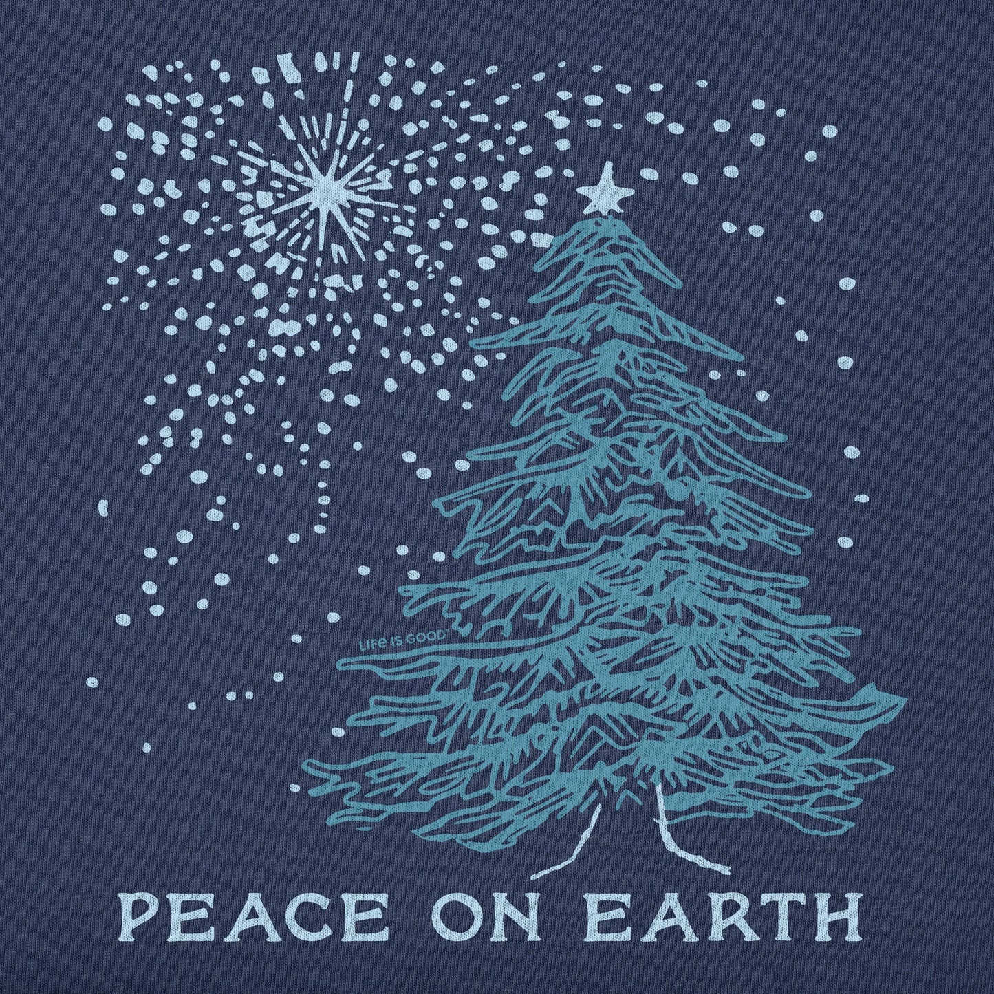 Men's Peace On Earth Xmas Tree Short Sleeve Crusher Tee