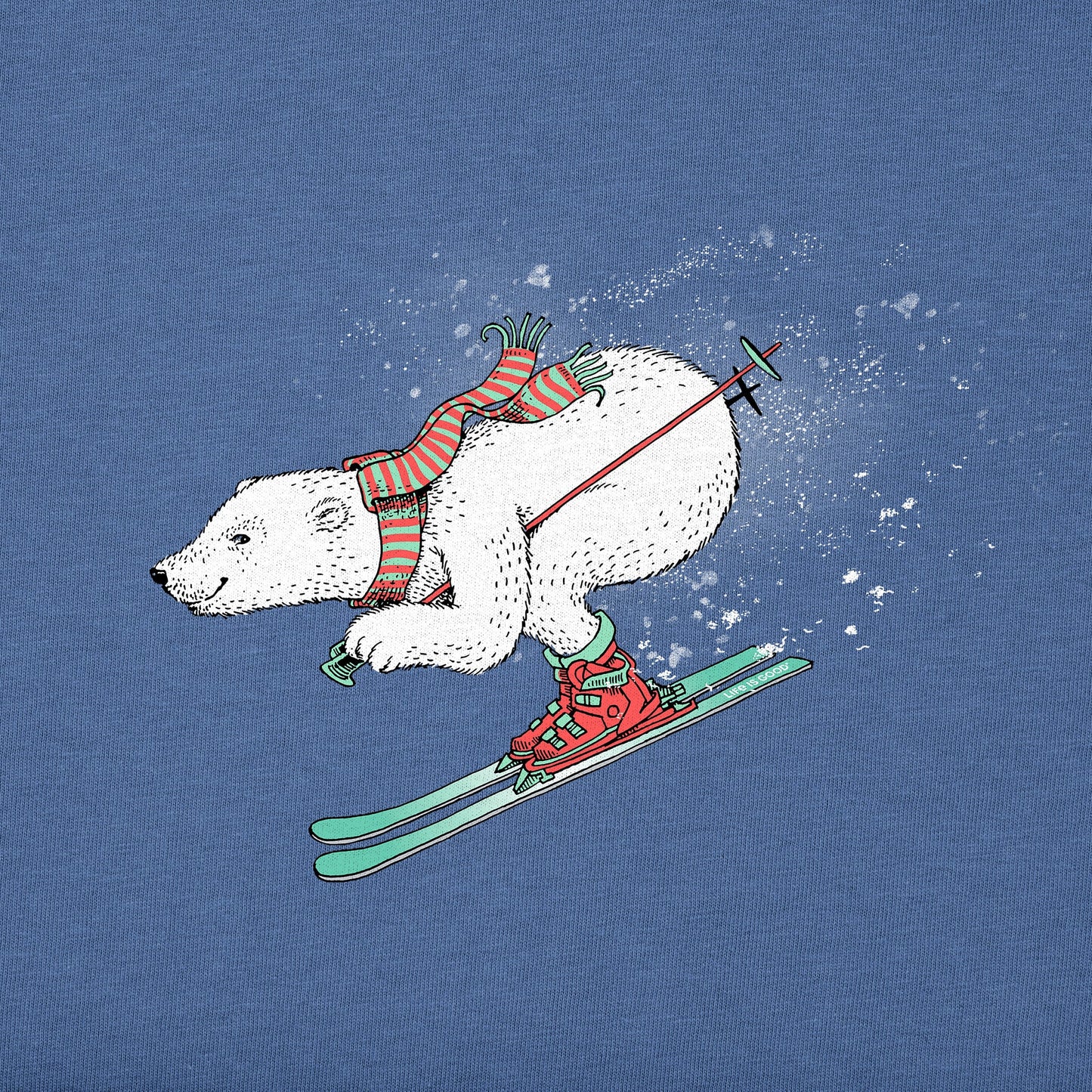 Men's Polar Bear on the Slopes Long Sleeve Crusher Tee