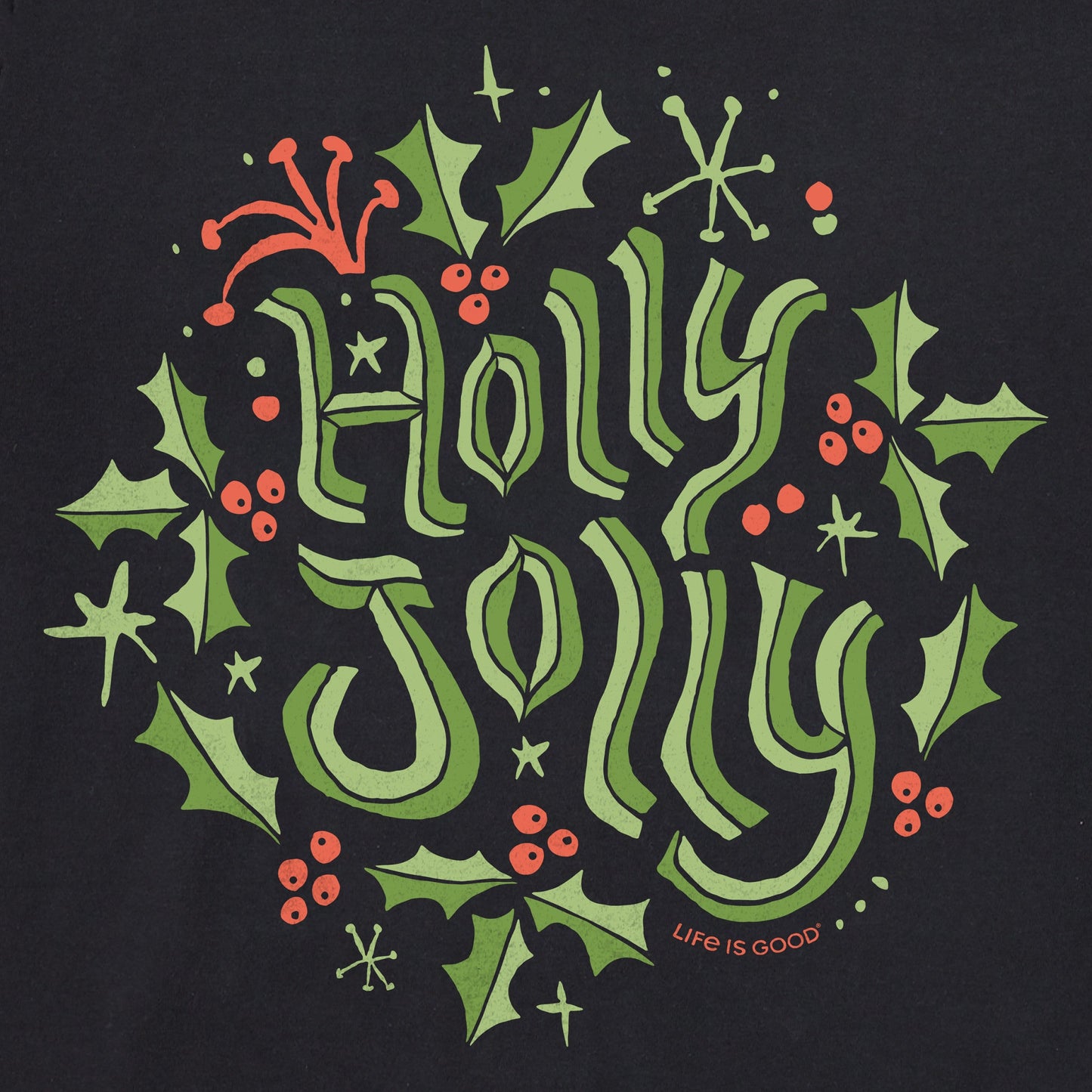 Men's Holly Jolly Circle Long Sleeve Crusher Tee