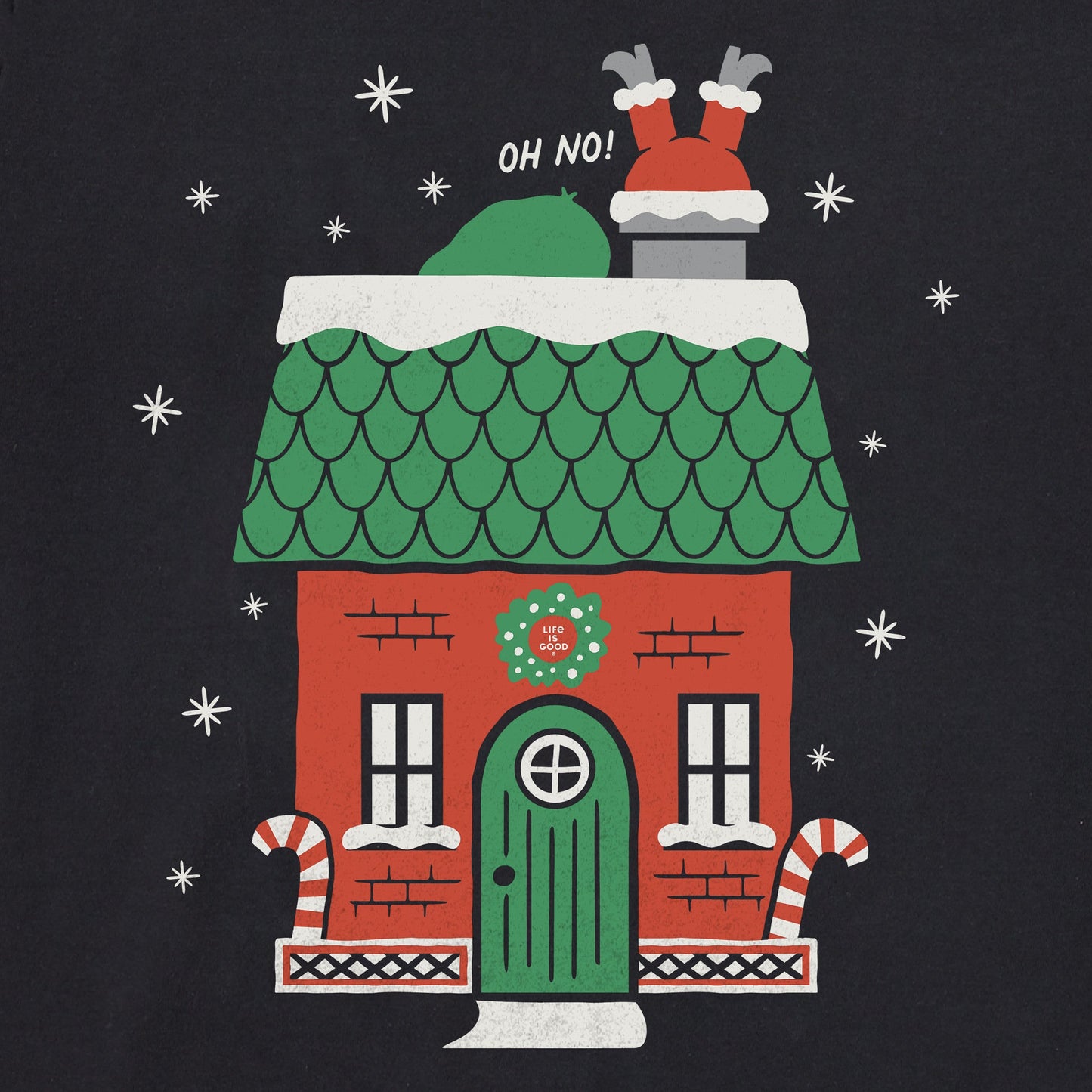 Women's Chimney Santa Long Sleeve Crusher Tee