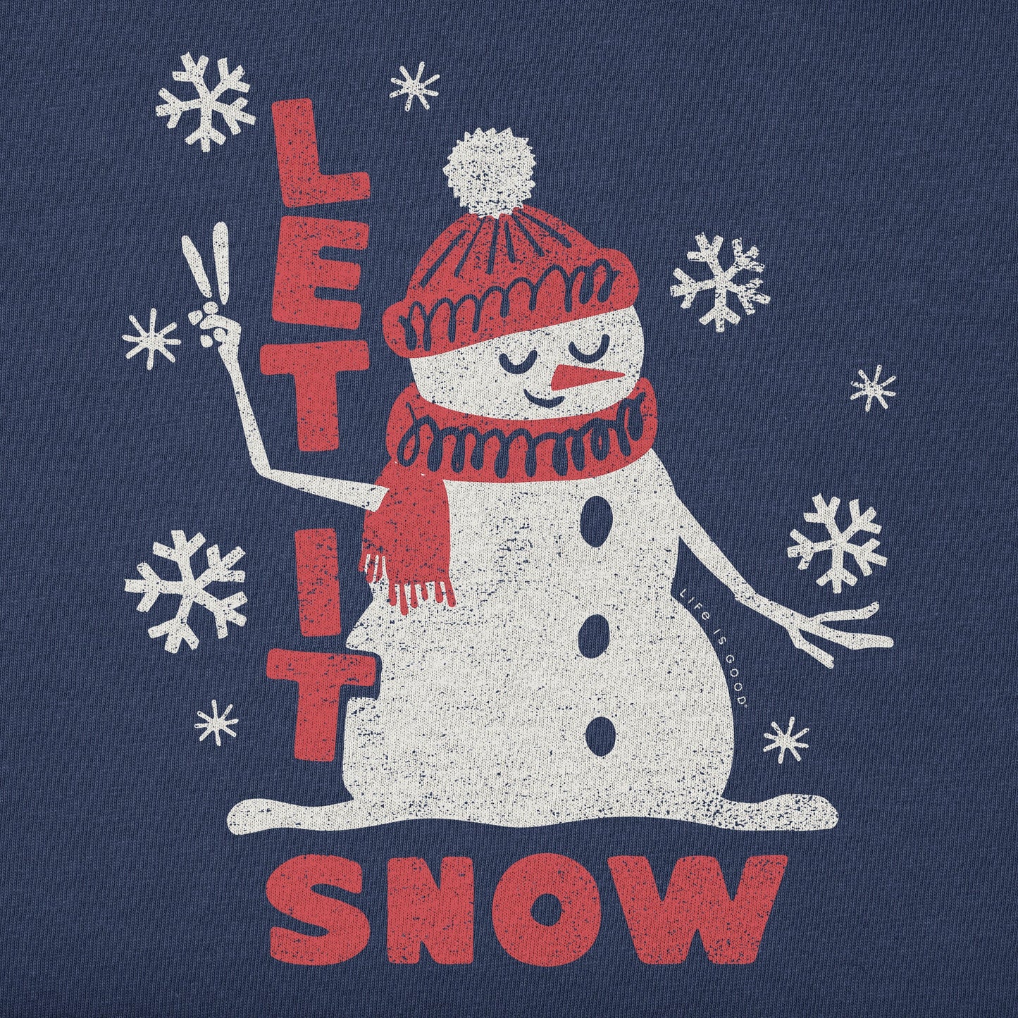 Women's Let it Snow Snowman Simply True Crew