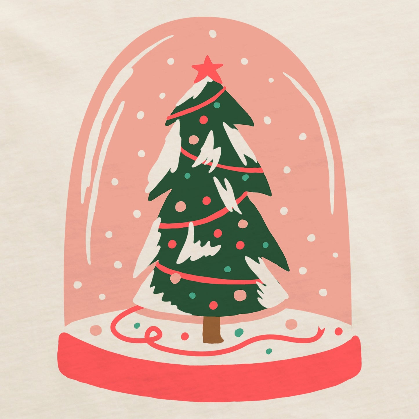 Women's Christmas Snowglobe Short Sleeve Crusher Vee