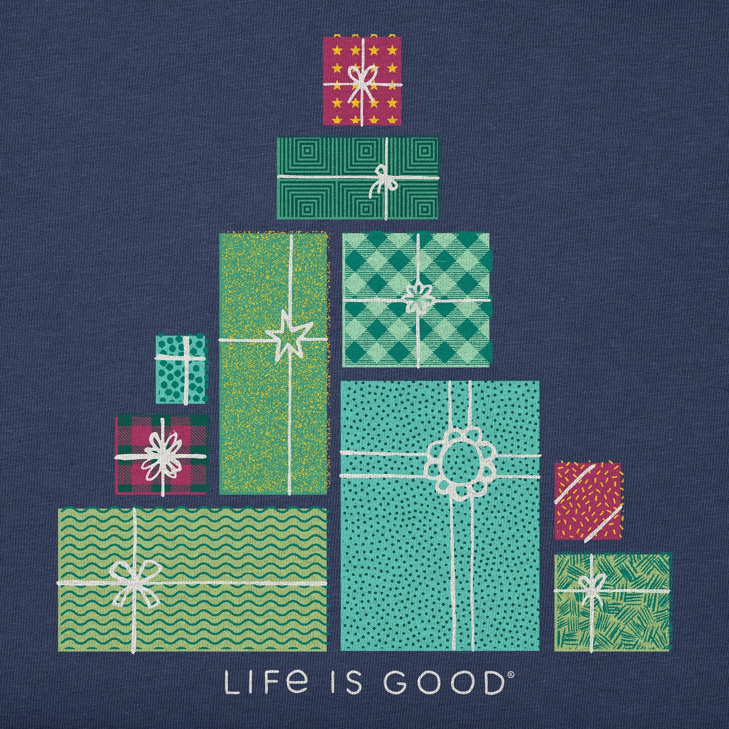 Women's Xmas Presents Tree Short Sleeve Crusher Tee