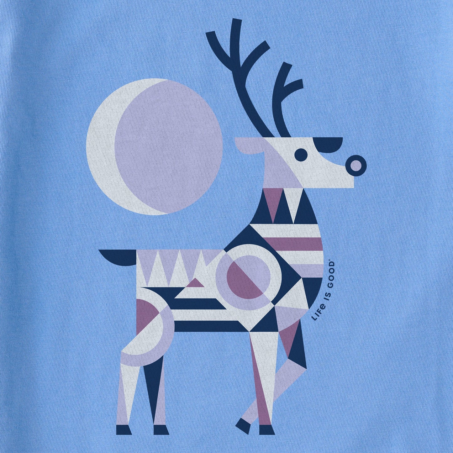 Women's Geometric Deer Short Sleeve Crusher Tee