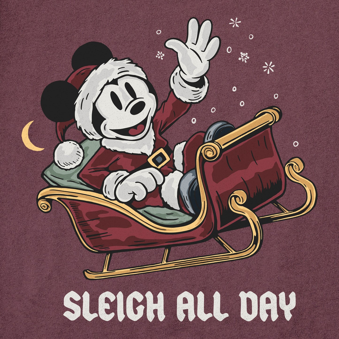 Men's Sleigh All Day Santa Long Sleeve Crusher Tee