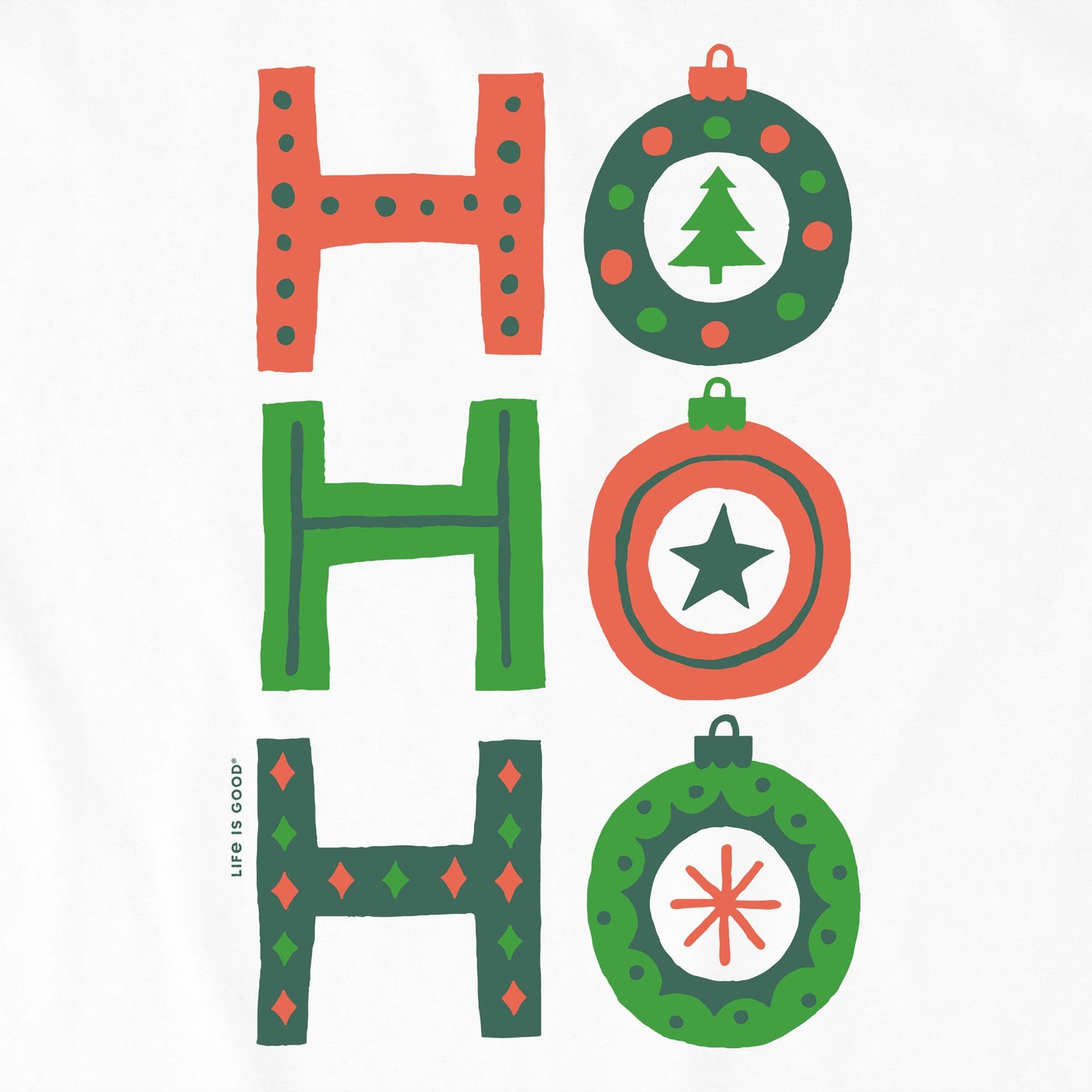 Kids Ho Ho Ho Ornaments Long Sleeve Crusher Tee