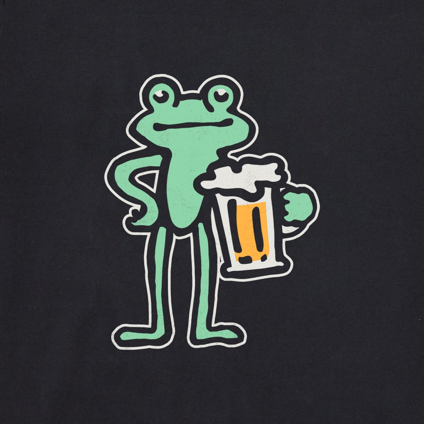Women's Frog with Beer Short Sleeve Crusher Boxy Tee