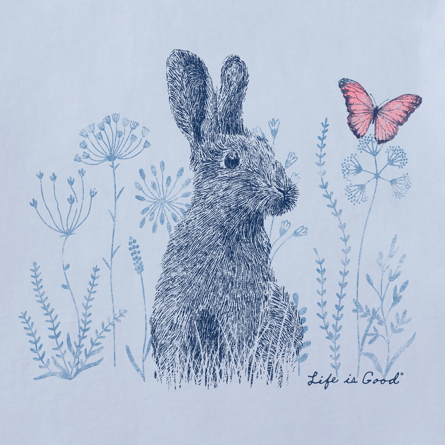 Women's Bunny and Butterfly Short Sleeve Crusher Tee