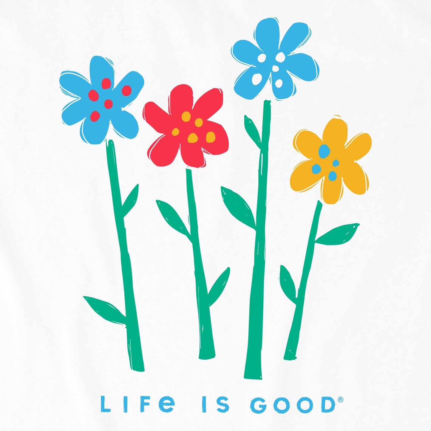 Women's Four Flowers in a Row Short Sleeve Crusher Tee