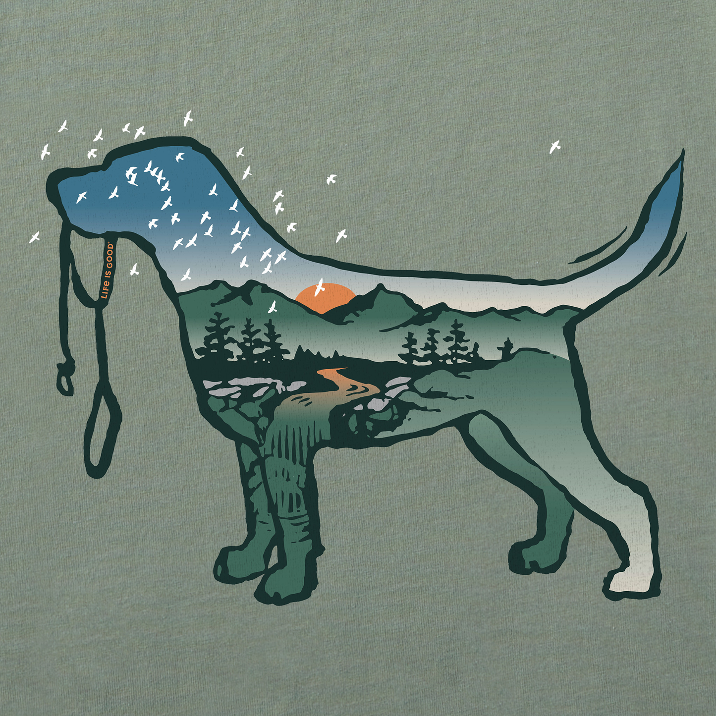 Men's Macro Micro Dogscape Short Sleeve Crusher-LITE Slim Fit Tee