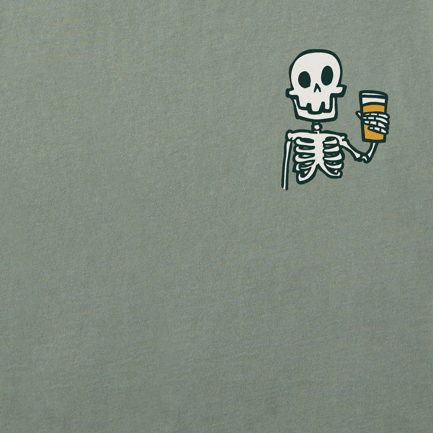Men's Skeleton w Beer Short Sleeve Crusher-LITE Slim Fit Tee