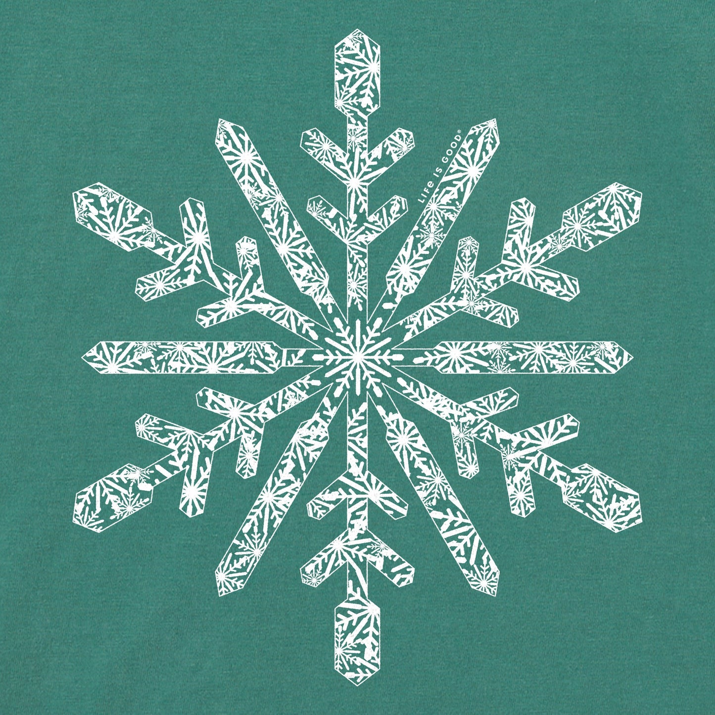 Women's Contrast Snowflake Long Sleeve Crusher Boxy Tee