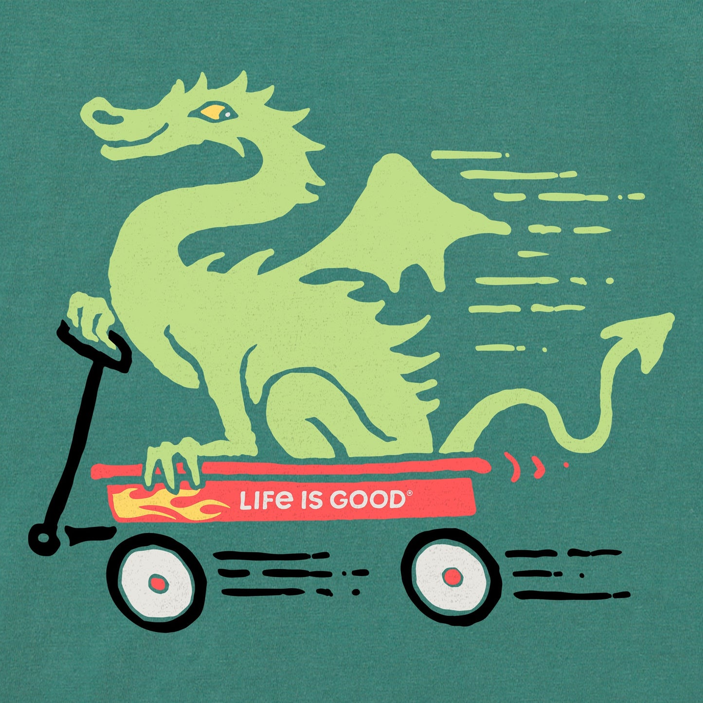 Kids Dragon in a Wagon Long Sleeve Crusher Tee