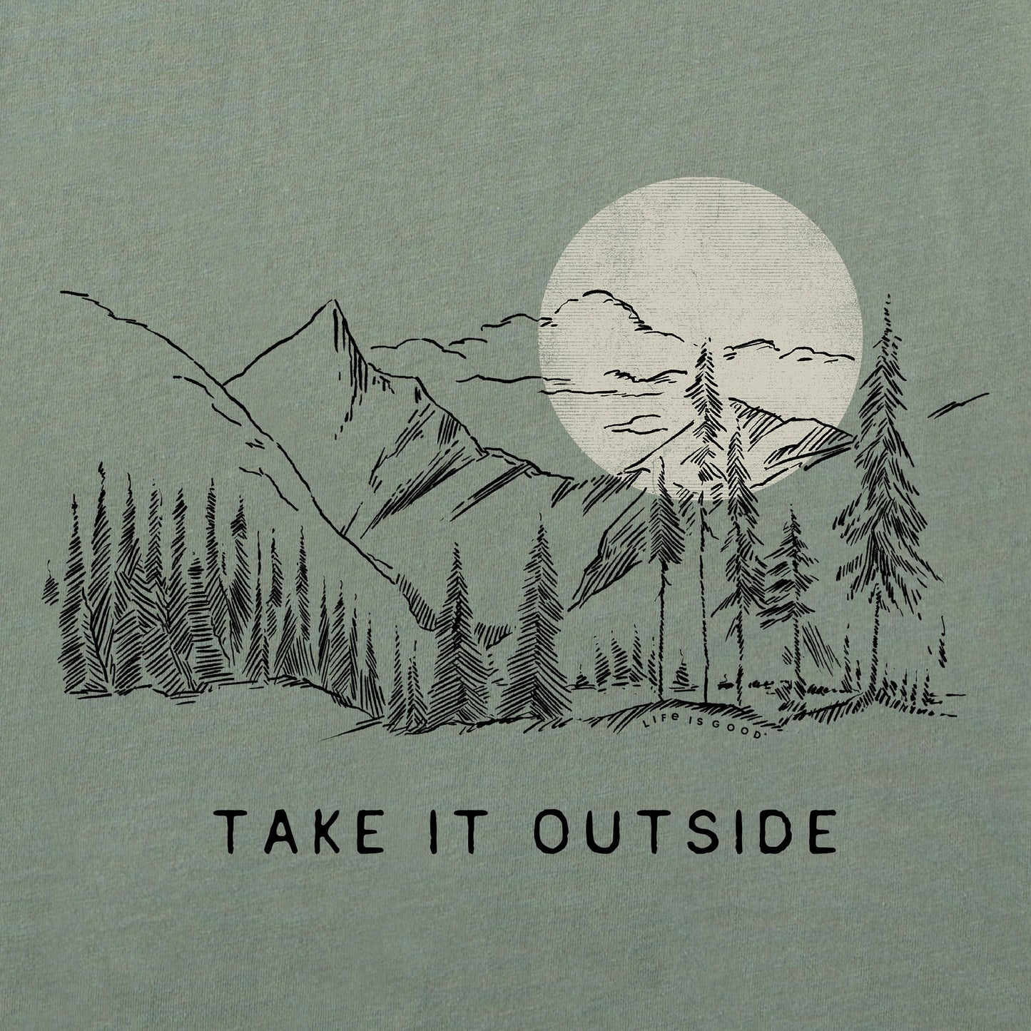 Men's Take it Outside Sketch Mountain Short Sleeve Crusher Tee
