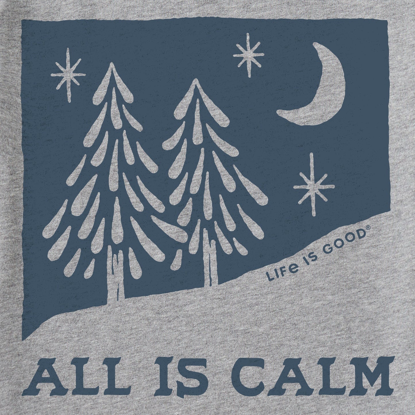 Men's All is Calm Snowy Pines Long Sleeve Crusher Tee