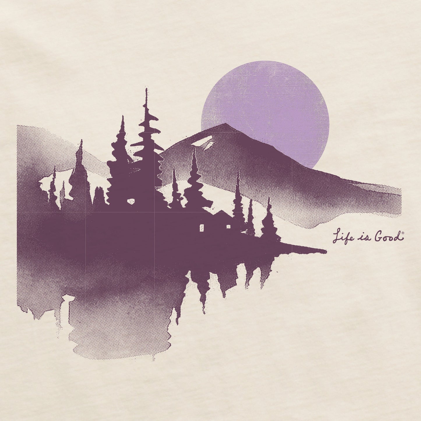 Women's Watercolor Lakeside Short Sleeve Crusher Boxy Tee