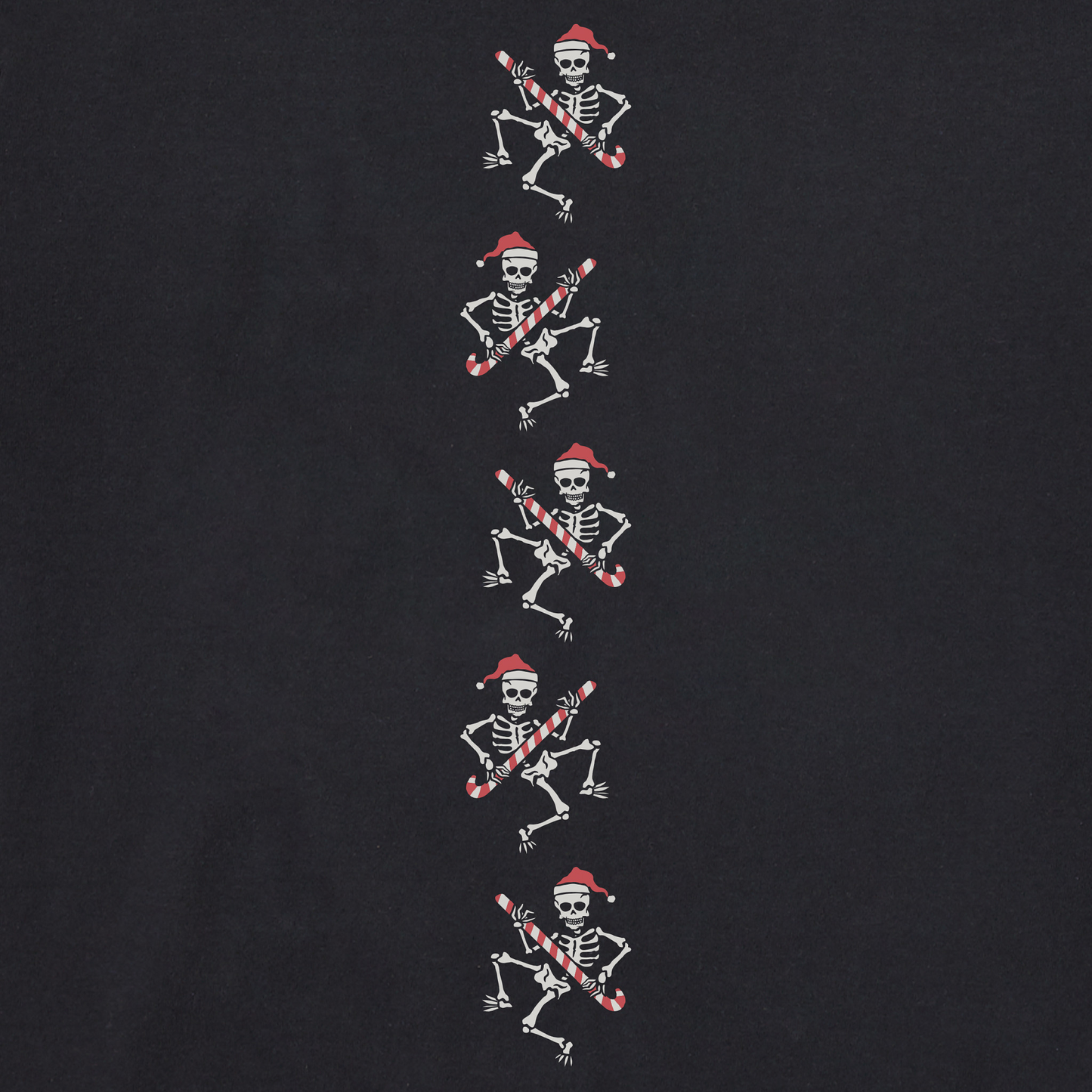 Men's Candy Cane Skeletons Long Sleeve Crusher Tee