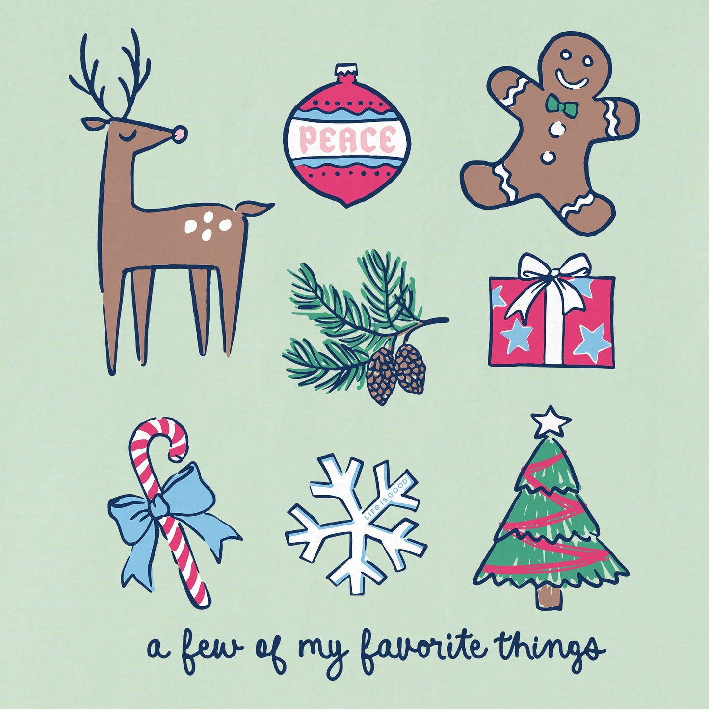 Women's A Few of my Favorite Christmas Things Short Sleeve Crusher Boxy Tee