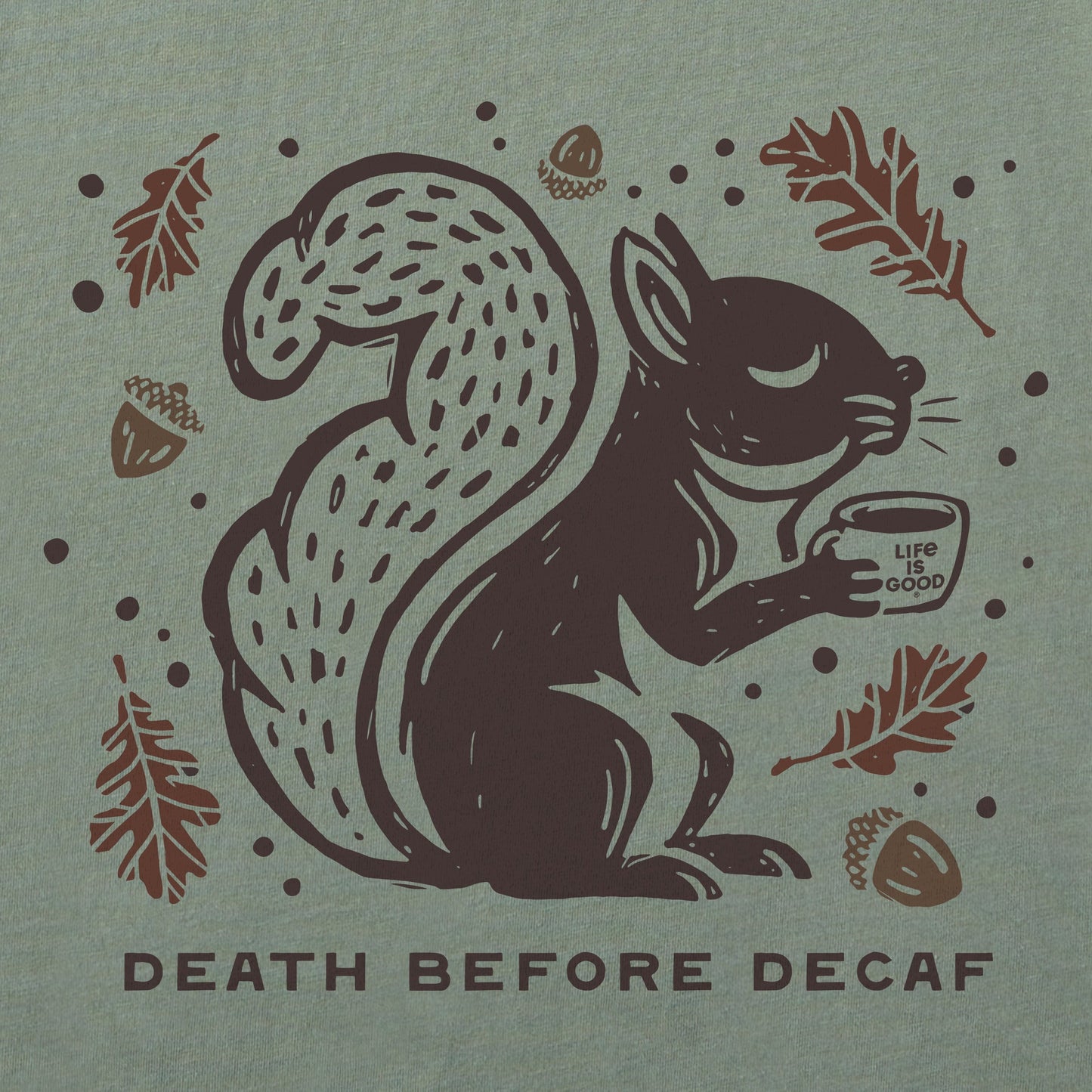 Women's Death Before Decaf Squirrel Long Sleeve Crusher Tee