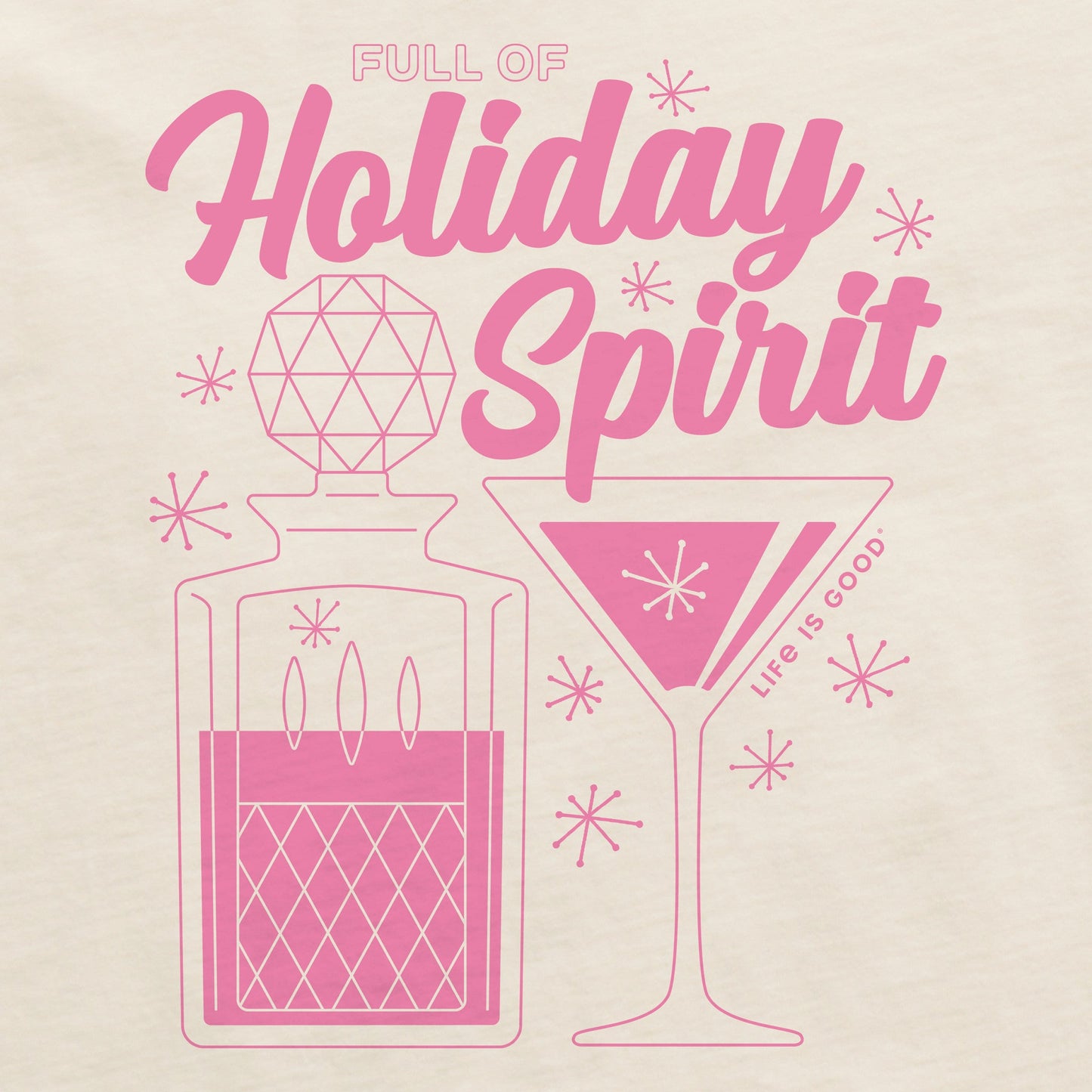 Women's Full of Holiday Spirit Long Sleeve Crusher Boxy Tee