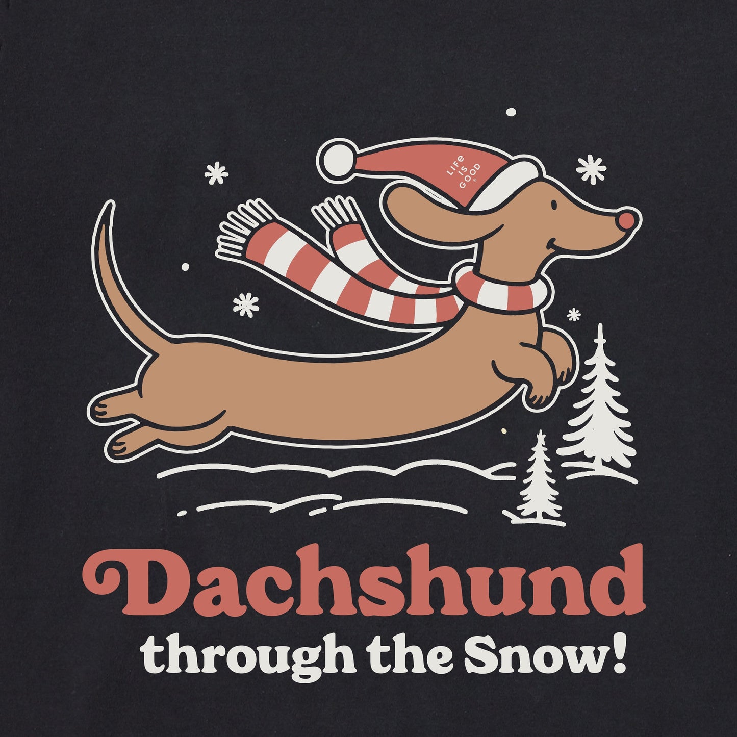 Women's Dachshund Through the Snow Short Sleeve Crusher Tee