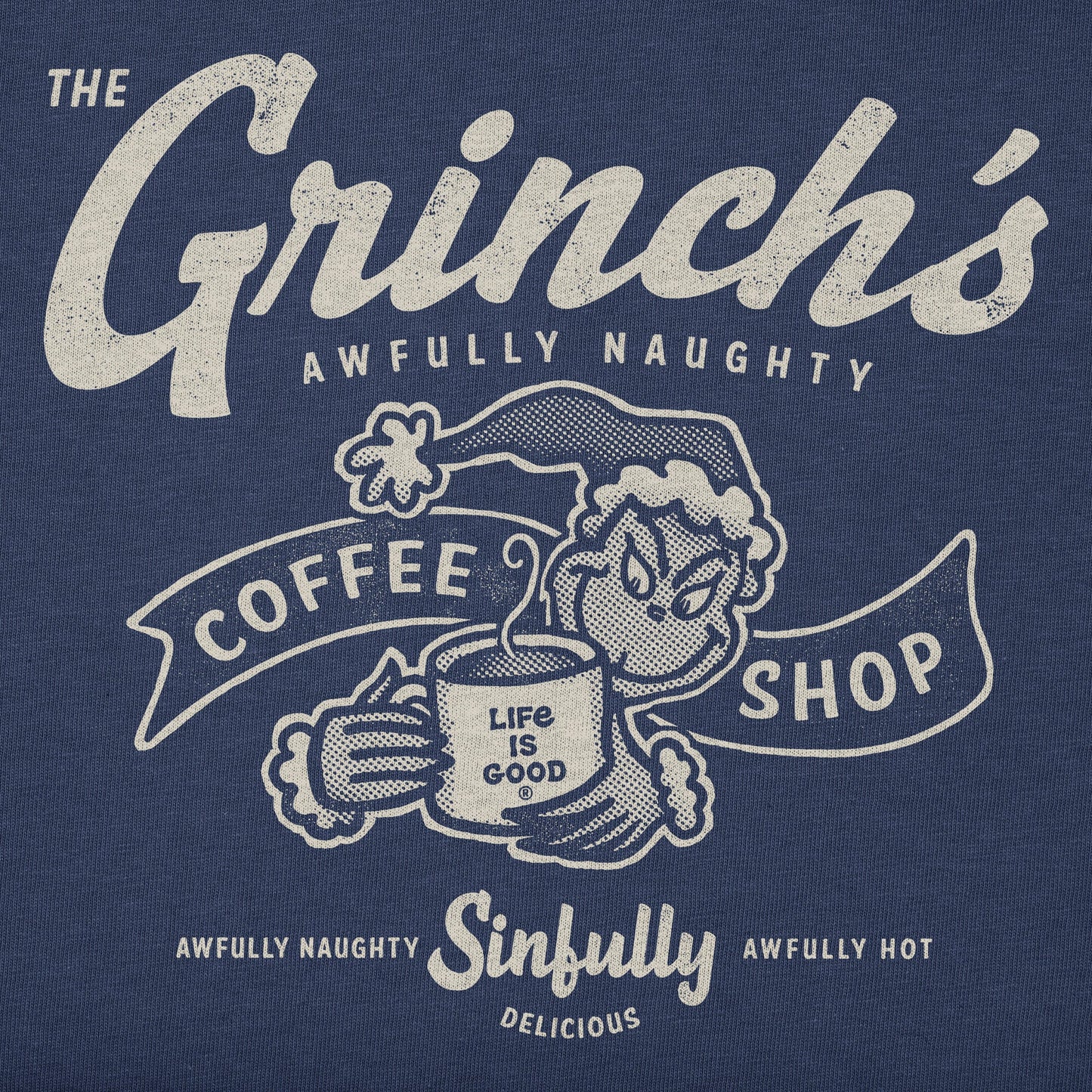 Women's Grinch Coffee Shop Long Sleeve Crusher Tee