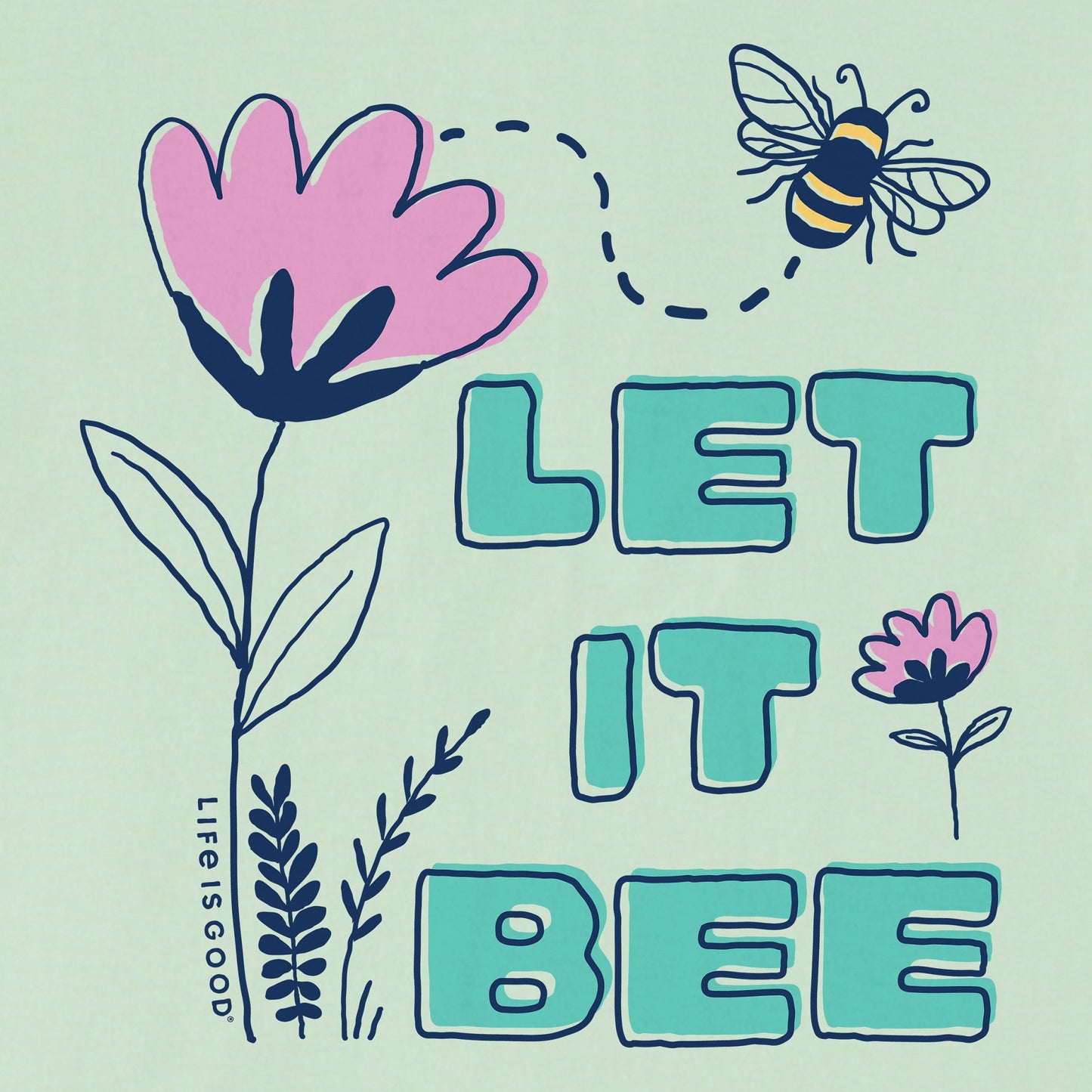 Kids Let it Bee Flowers Short Sleeve Crusher Tee