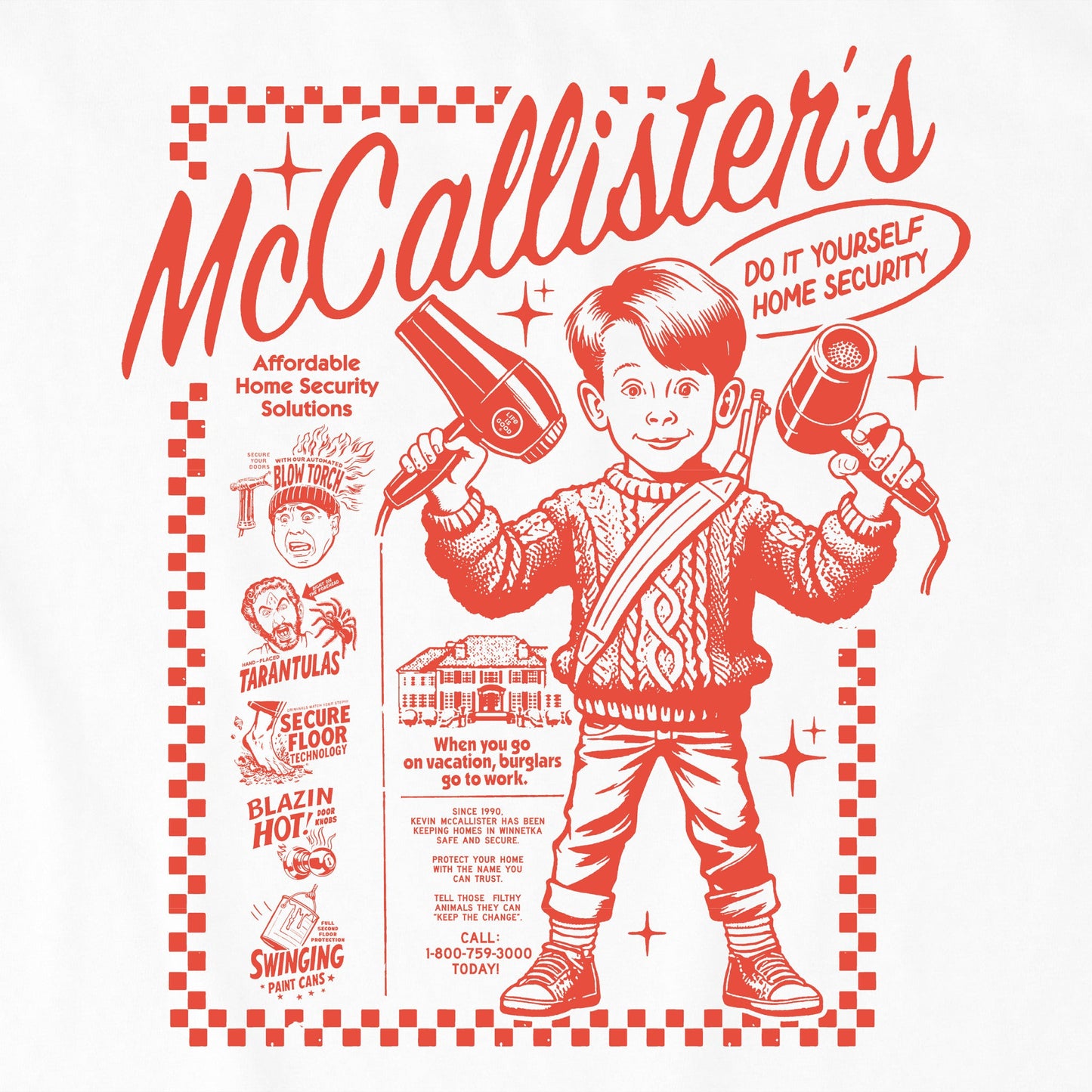 Kids McCallister's DIY Home Security Long Sleeve Crusher Tee