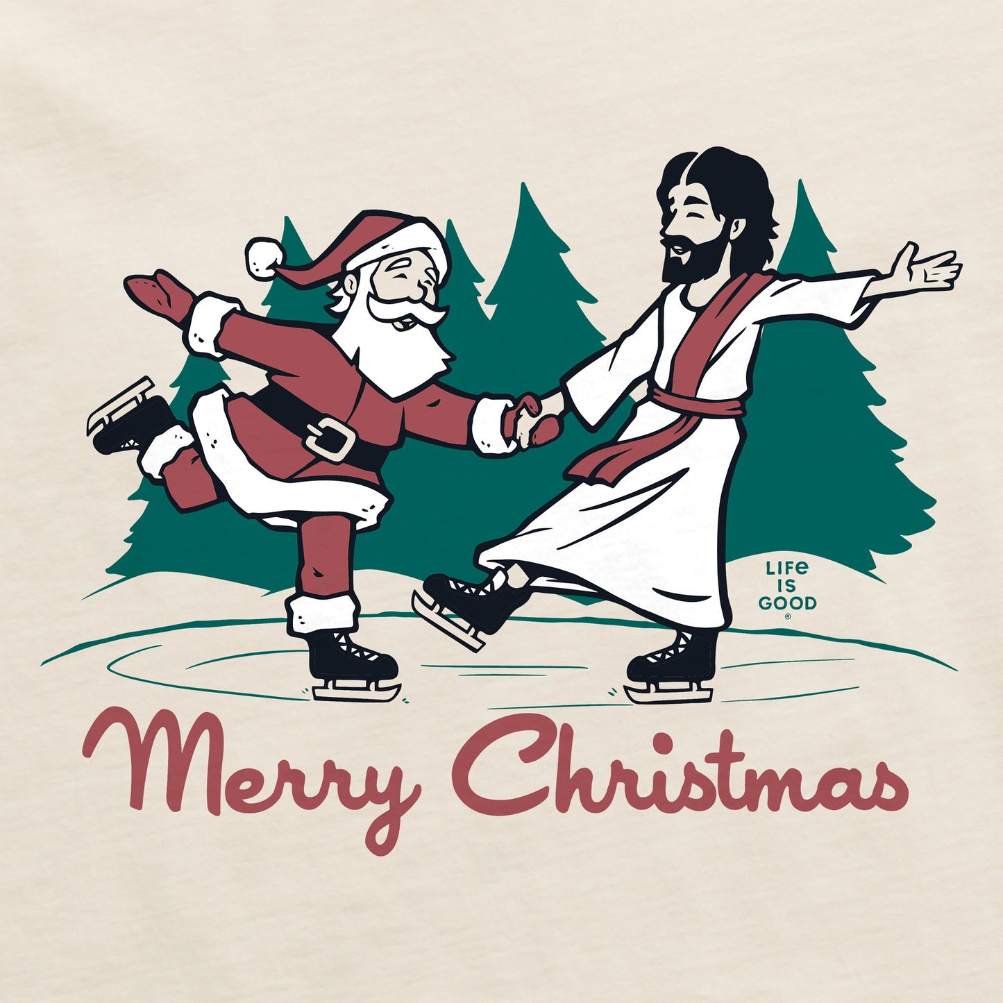 Men's Merry Christmas Skaters Short Sleeve Crusher Tee