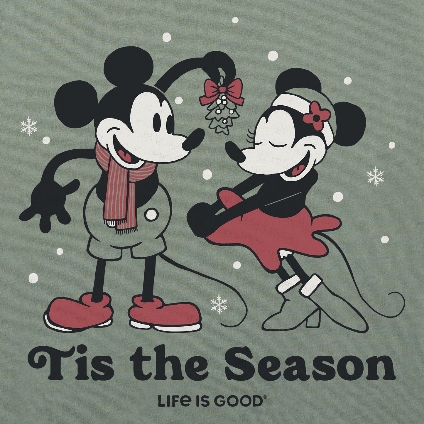 Women's Tis The Season Willie Mistletoe Short Sleeve Crusher Boxy Tee