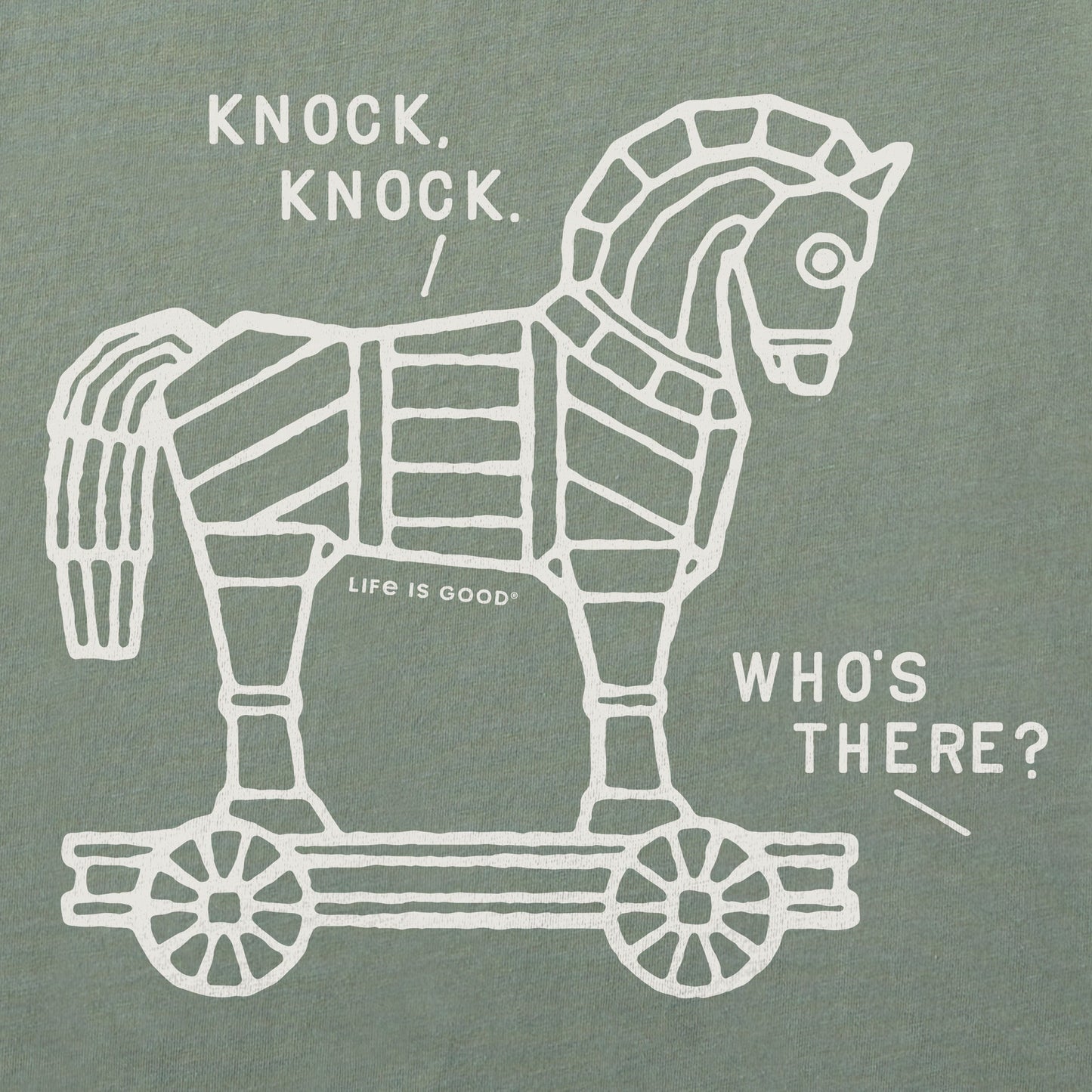 Men's Knock, Knock, Trojan Horse Short Sleeve Crusher Tee