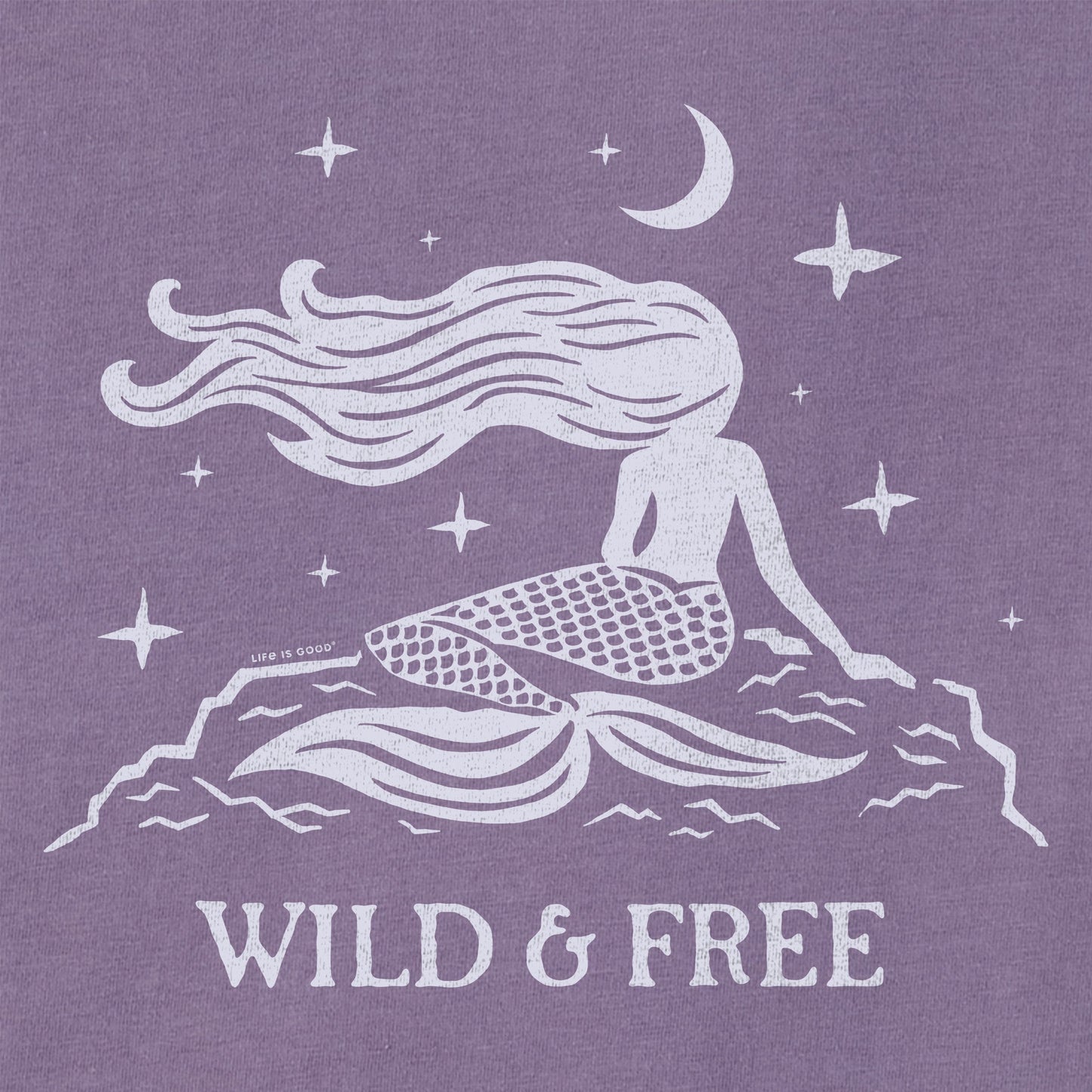 Women's Wild and Free Mermaid Short Sleeve Crusher Boxy Tee