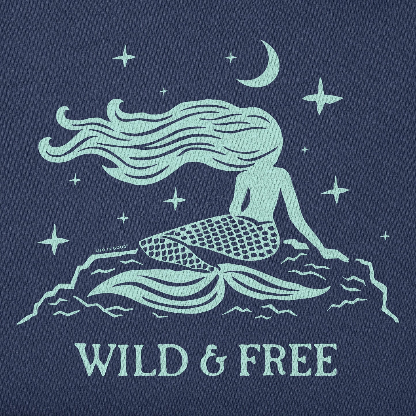 Women's Wild and Free Mermaid Short Sleeve Crusher Tee