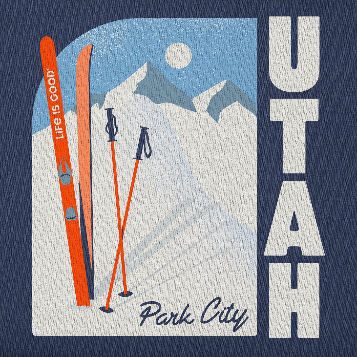 Kids Park City Utah Skis Long Sleeve Crusher Tee
